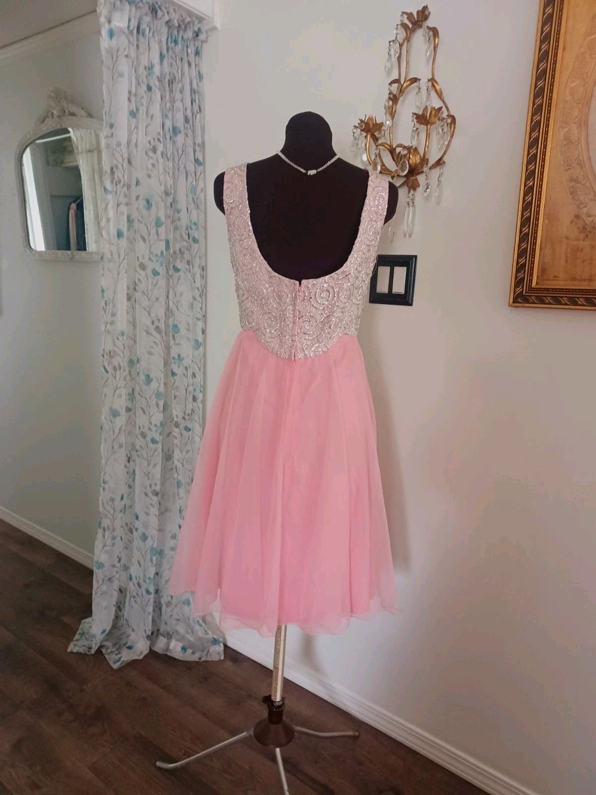 Mike Benet Pink Chiffon Party Dress Sleeveless Volup Sz Gorgeous