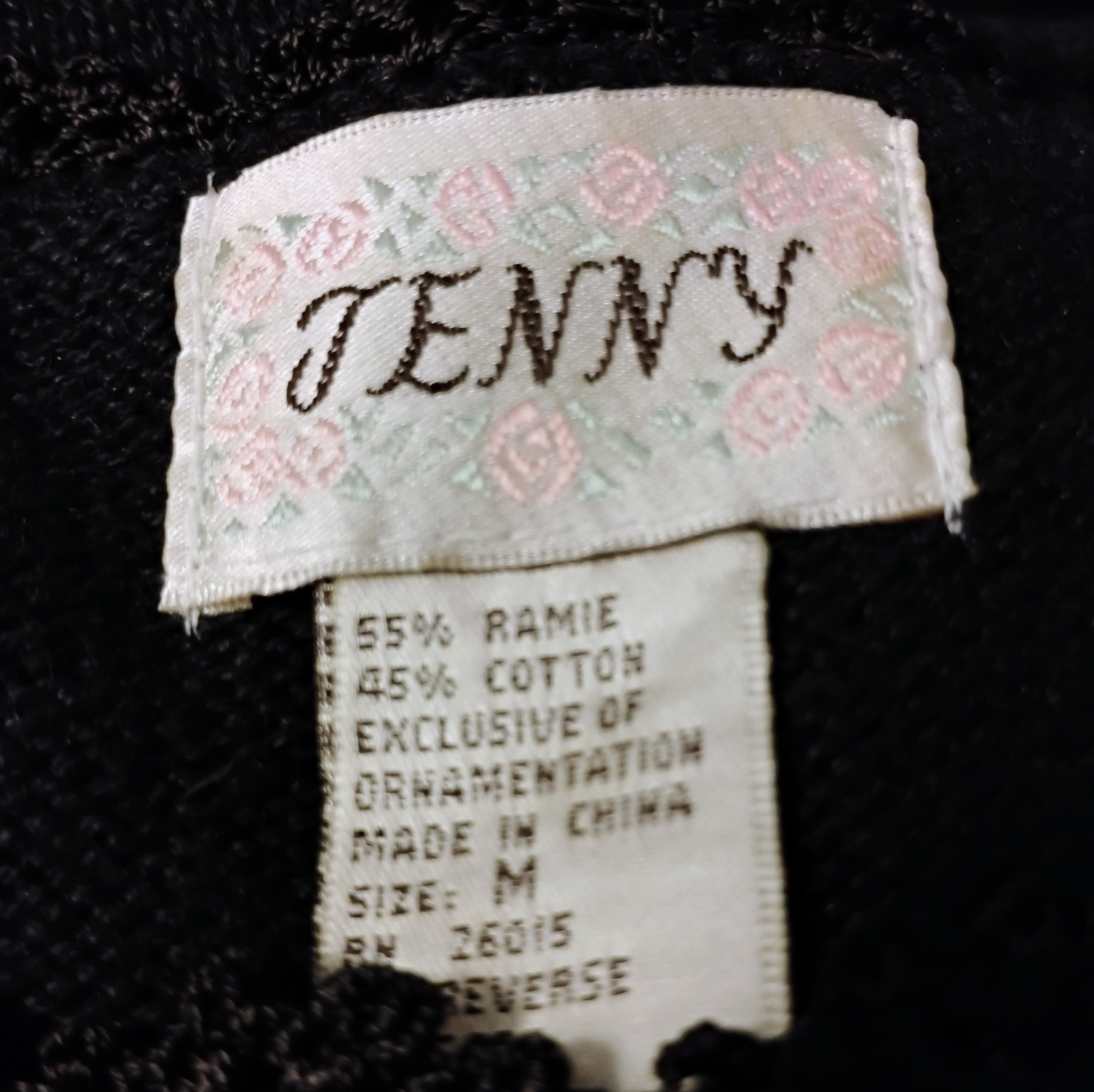 VTG 80’s Coastal Grandma’s „Jenny” Black with Embroidered Flamingo 🦩 & Frog M