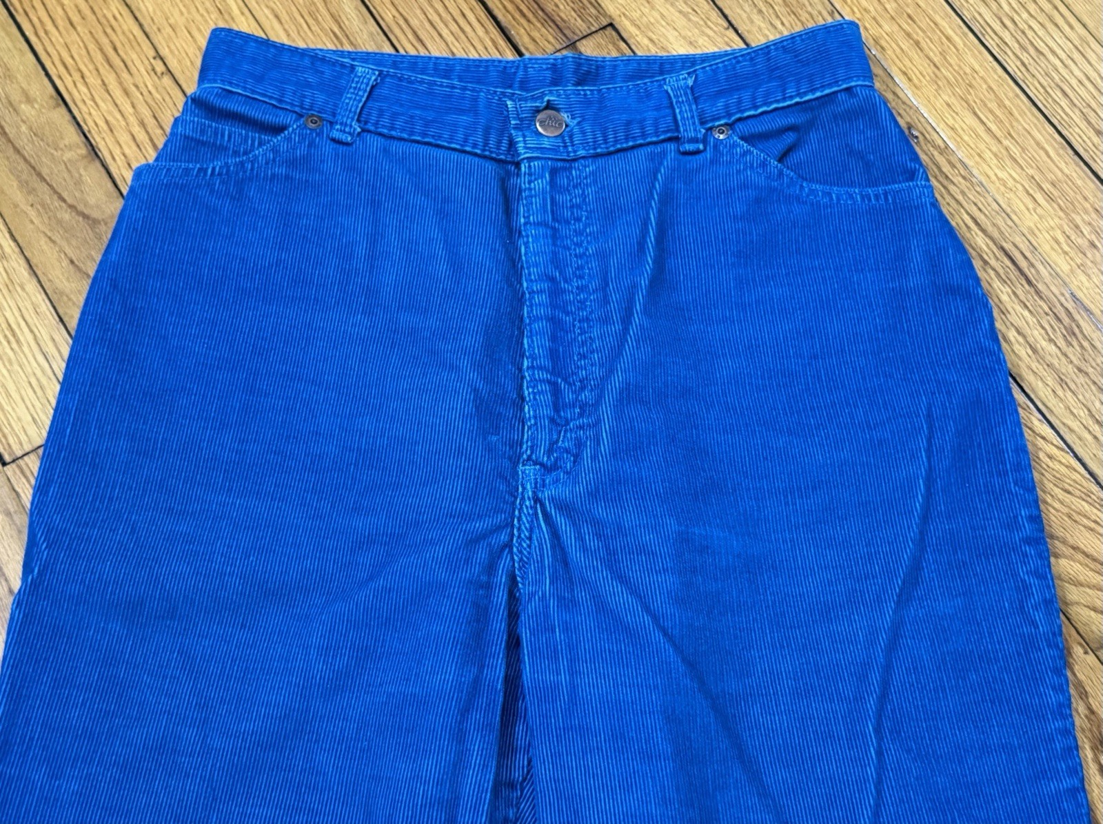 Vtg 1980s Chic by H.I.S. Teal Blue Corduroy Pants Women’s 30″ Waist x 25″ Inseam