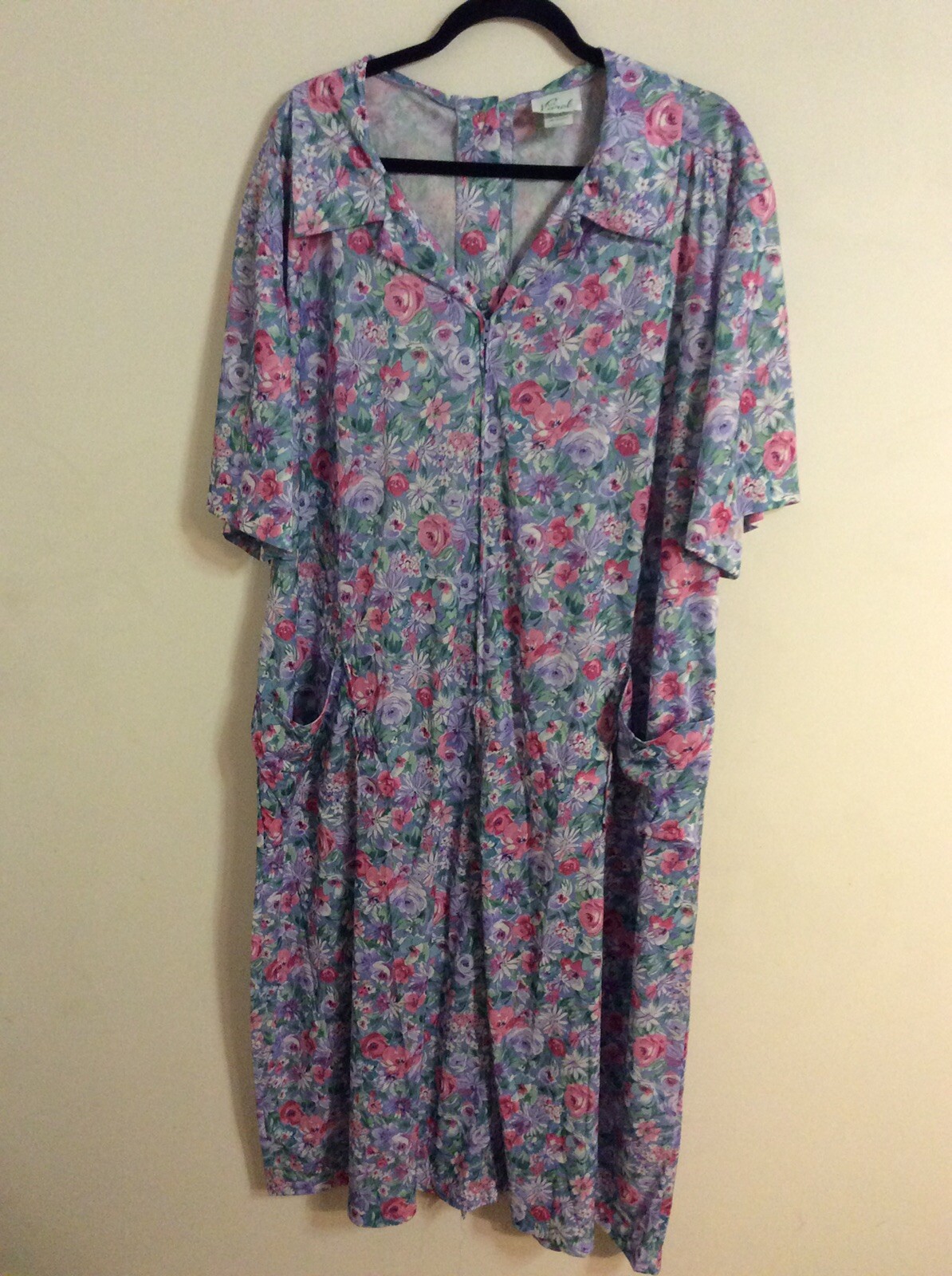 Vintage Ina Carol Secretary House Dress 3X Floral Multi-color