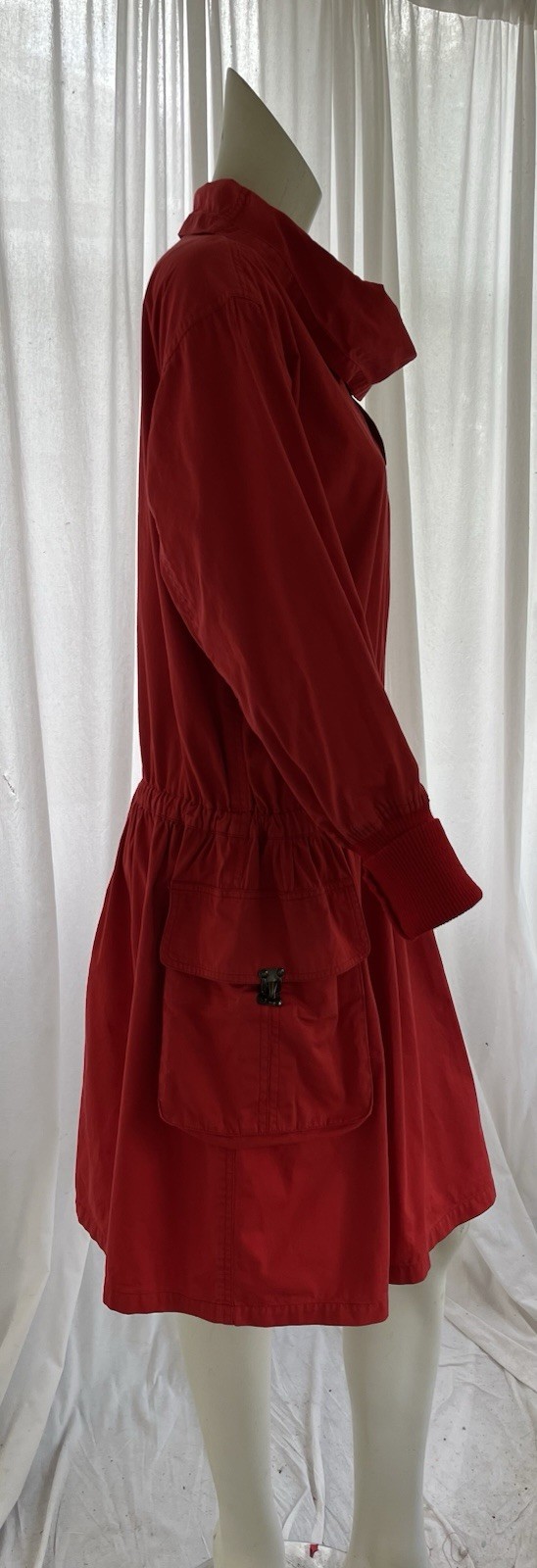 Vintage Issey Miyake Sport Red Cotton Patch Pocket Cowl Neck Dress