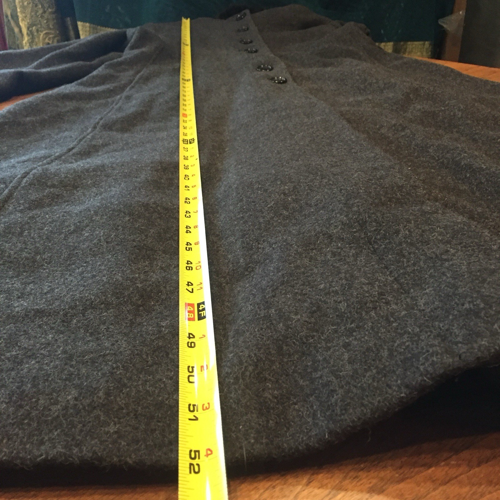 VTG Donnybrook 100% Wool Gray Maxi Coat Womens M Hooded Real Fur Opera