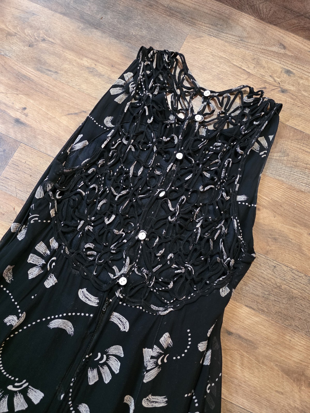 Cache Vintage Women’s Black Fit & Flare Open Back Mini Dress Size Small