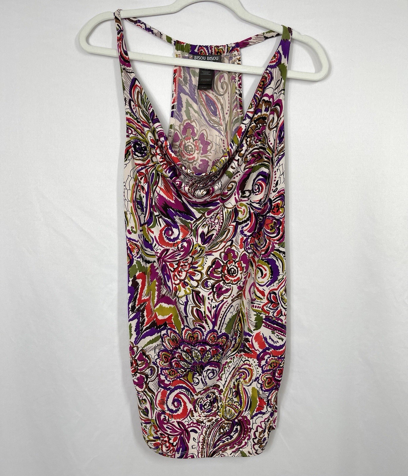 Bisou Bisou Women’s Large Paisley Mini Halter Dress Clubbing Y2K Vintage