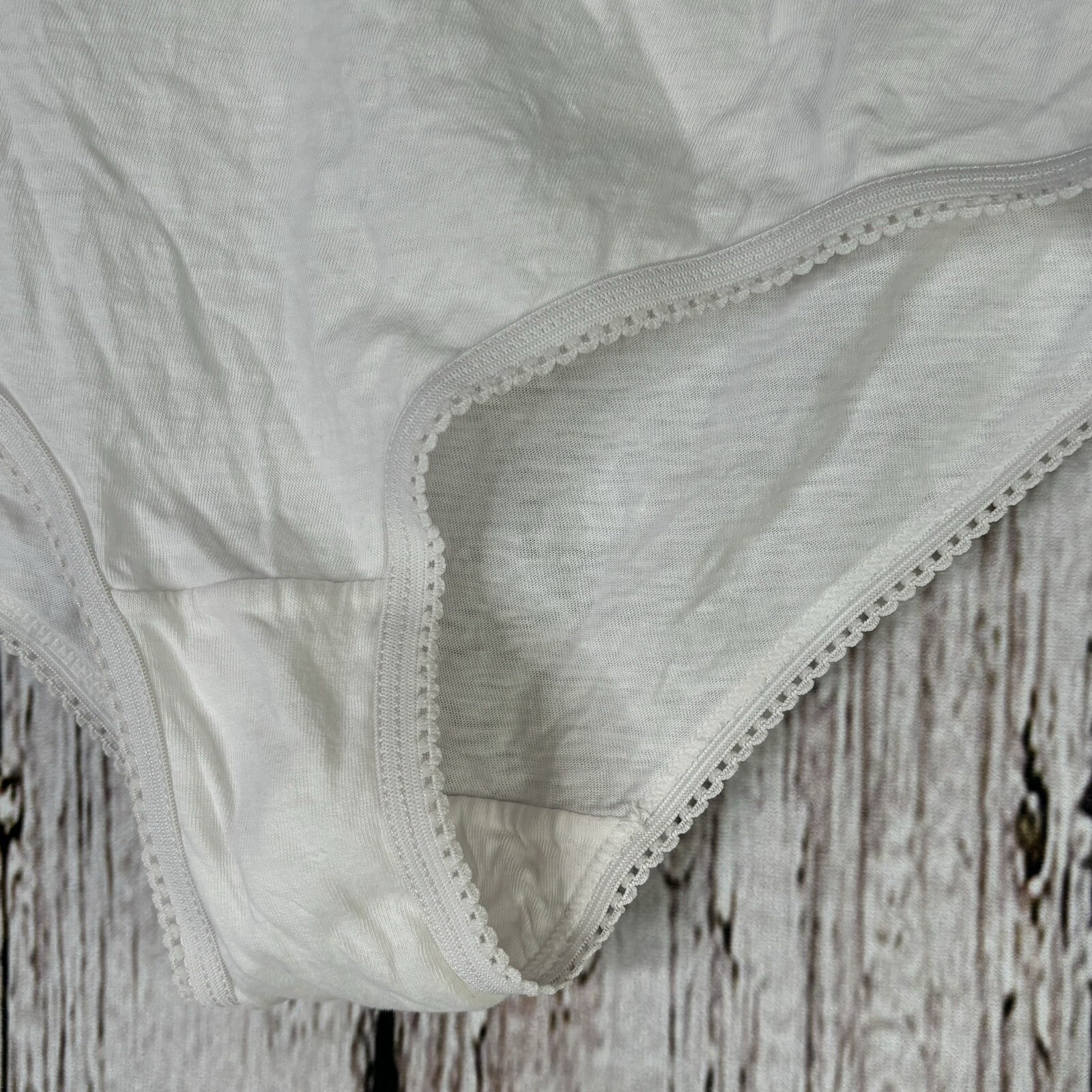 Vintage Cotton Panties Briefs Unknown Brand White Cotton Ladies Women’s Size 7