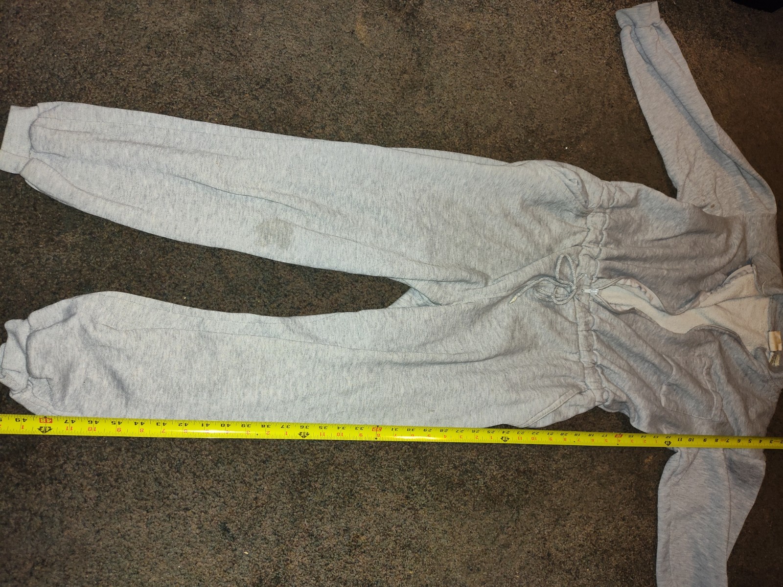Vintage Elle Macpherson jumpsuit one peice gray sweat outfit romper athleisure S