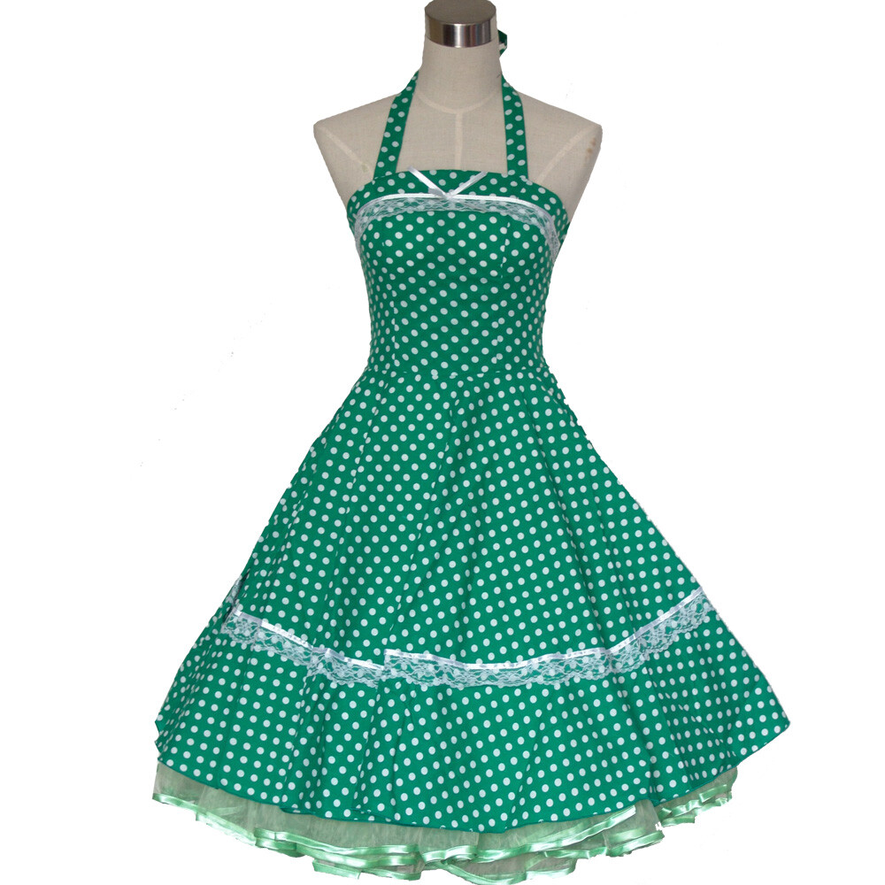 Womens 50s 60s 70s Vintage Retro Rockbilly Swing Dress Pinup Party Polka Dot