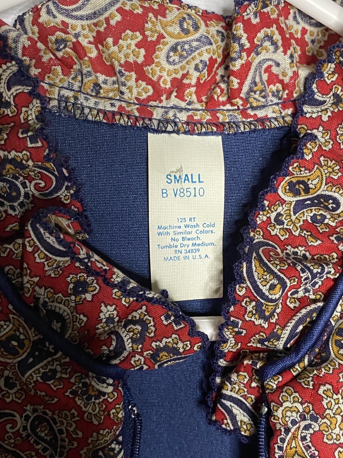 Vtg Nightgown Raymond Halpern Loungewear USA Vintage Paisley 1970s 70s
