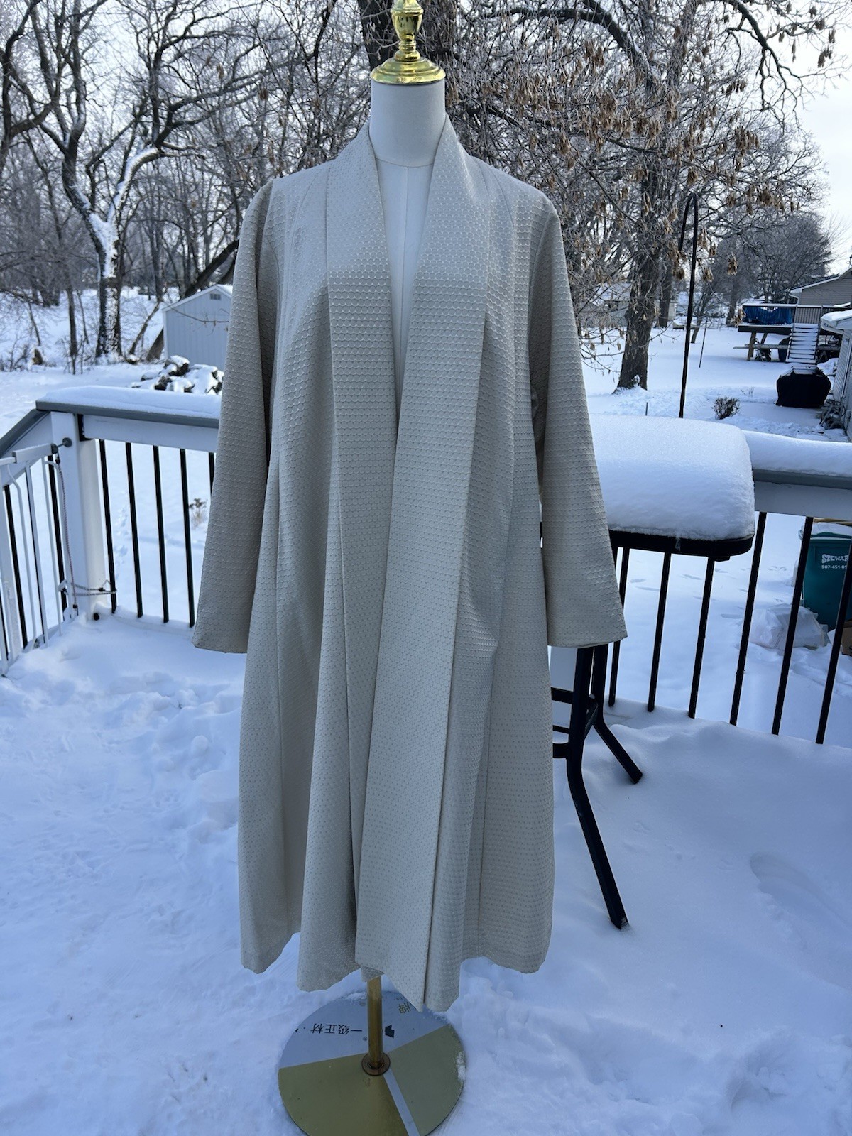 Vintage Cee-Dee Trademark Lined Swing Coat Cream Color With Side Pockets Size 12