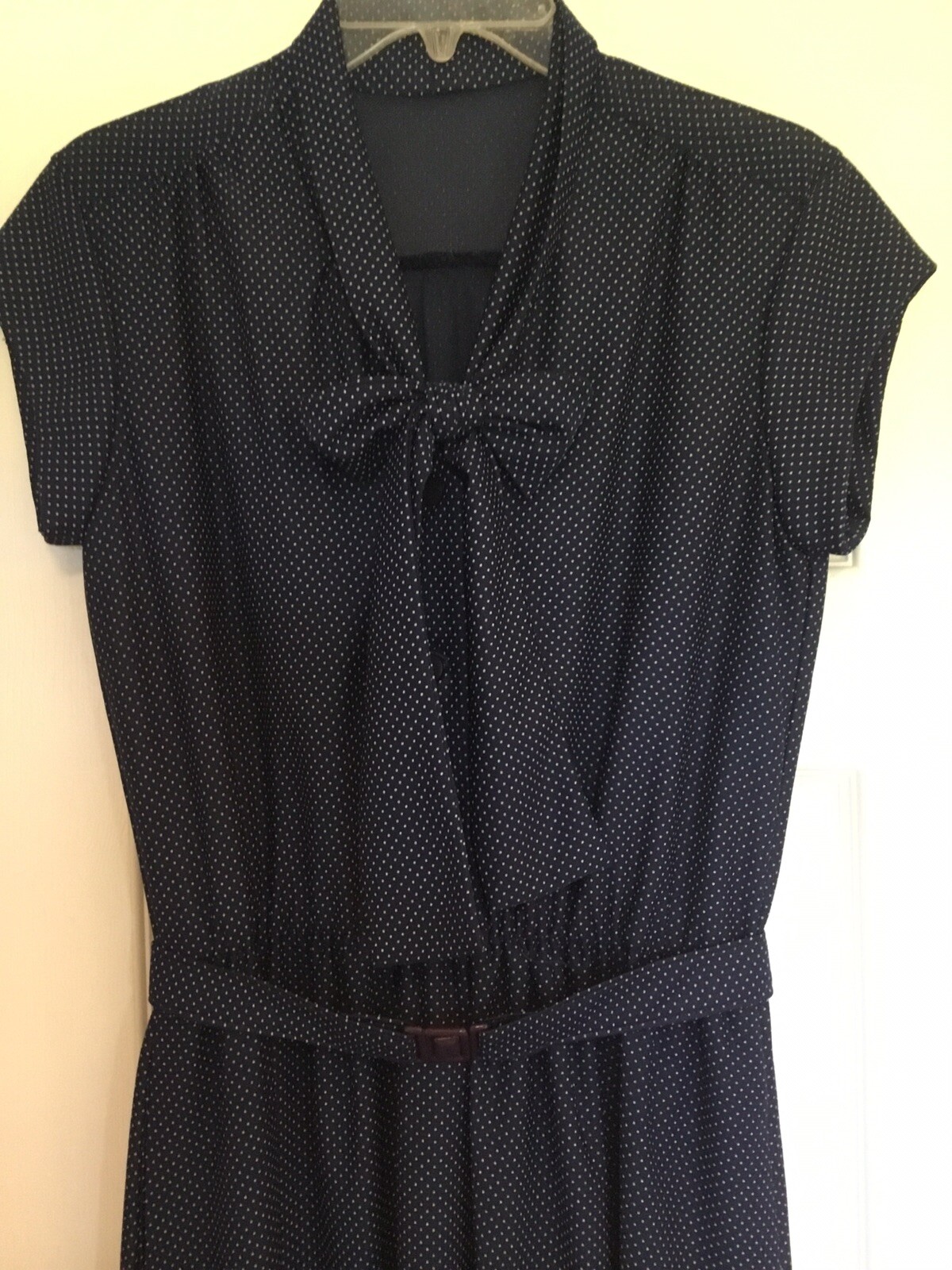 Vintage Polyester Unbranded Handmade Navy Dress/Costume Size Small with Belt