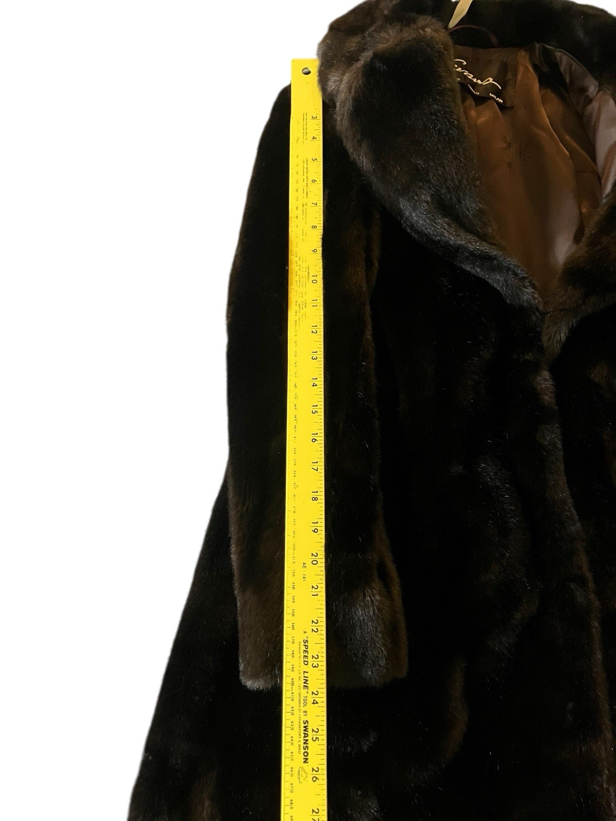 Vintage Evan’s Fur Chicago Tissavel Faux Fur Brown Made In Netherlands
