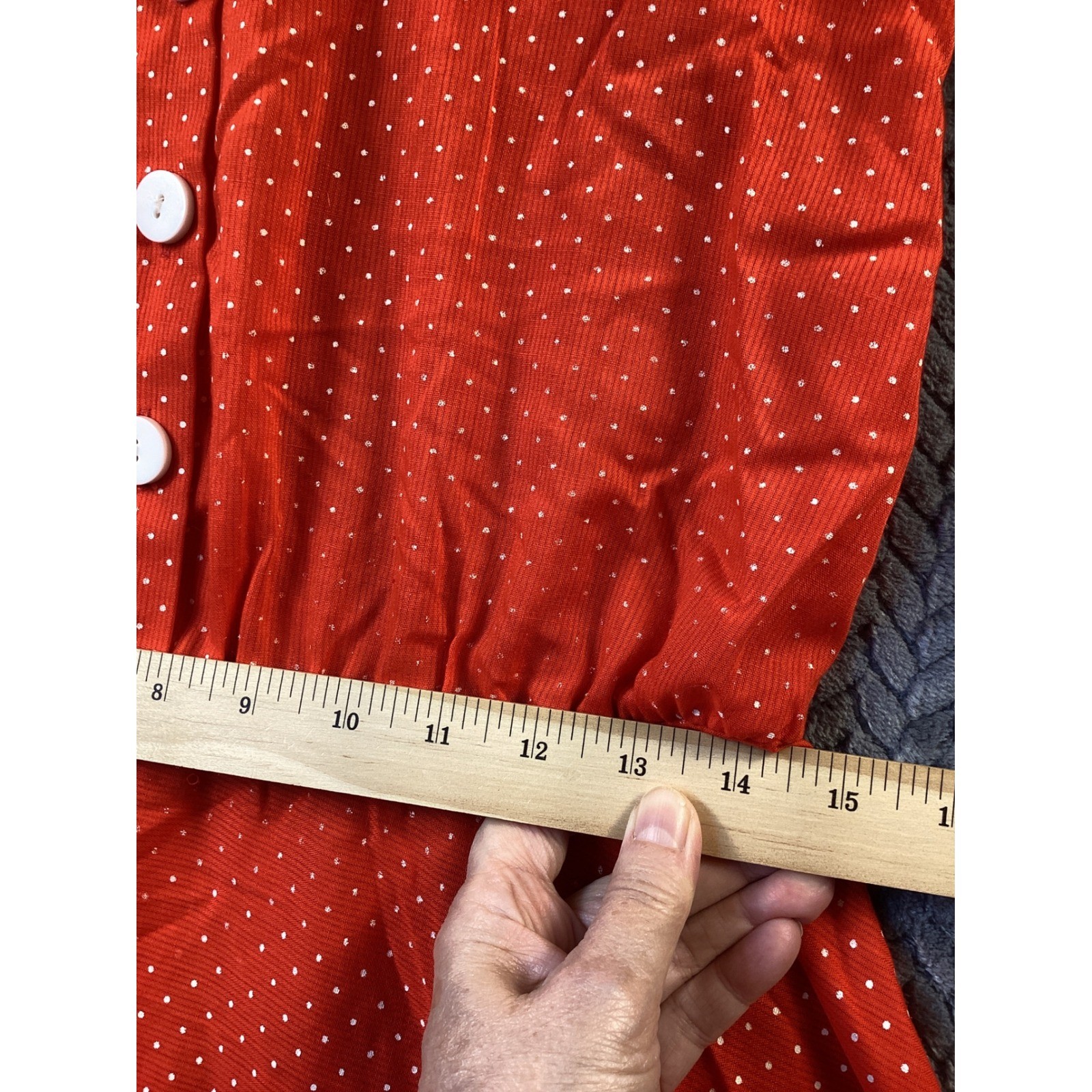 Vintage New Raves Red Polka Dot Sleeveless Midi Dress Retro Fit Flare Notched 10