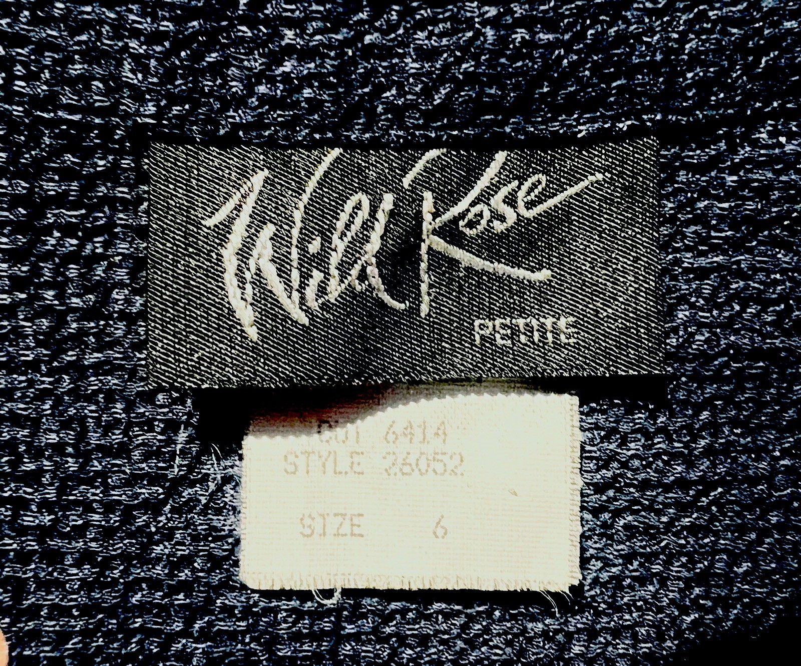VTG Wild Rose Dark Blue Single Button Duster Cardigan Womens Sz 6 Minimal Art