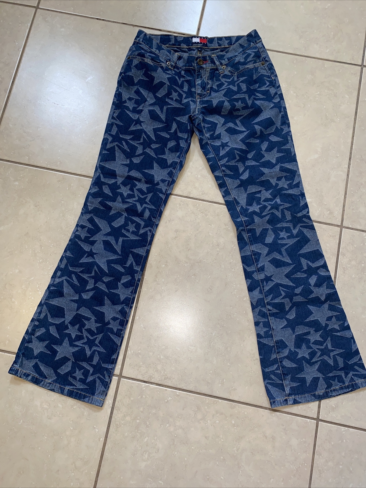 Vintage Y2K Tommy Jeans Hilfiger PATRIOTIC STARS Flare jeans Women size 5