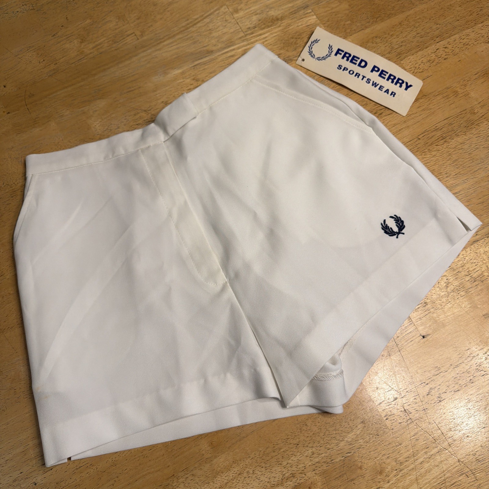 Vintage Fred Perry White Tennis Shorts NWT Deadstock Size 10 80s Rare Skirt