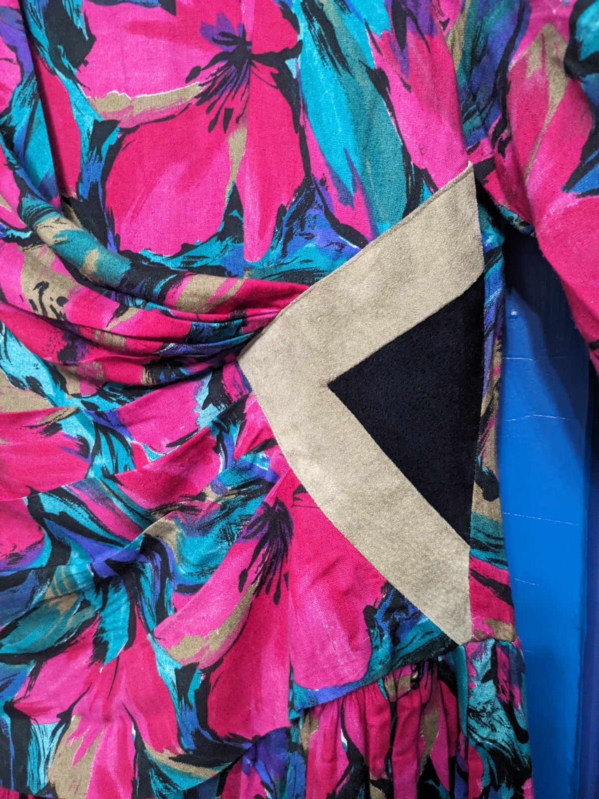 *Vintage Act 1 New York*Faux Wrap Around Dress*Size 12*Suede*Colorful