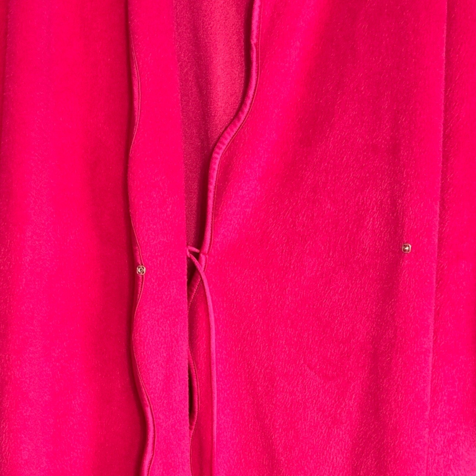 Vintage Vanity FAIR Pink Fuchsia Robe House Coat Wrap Around Pockets ￼