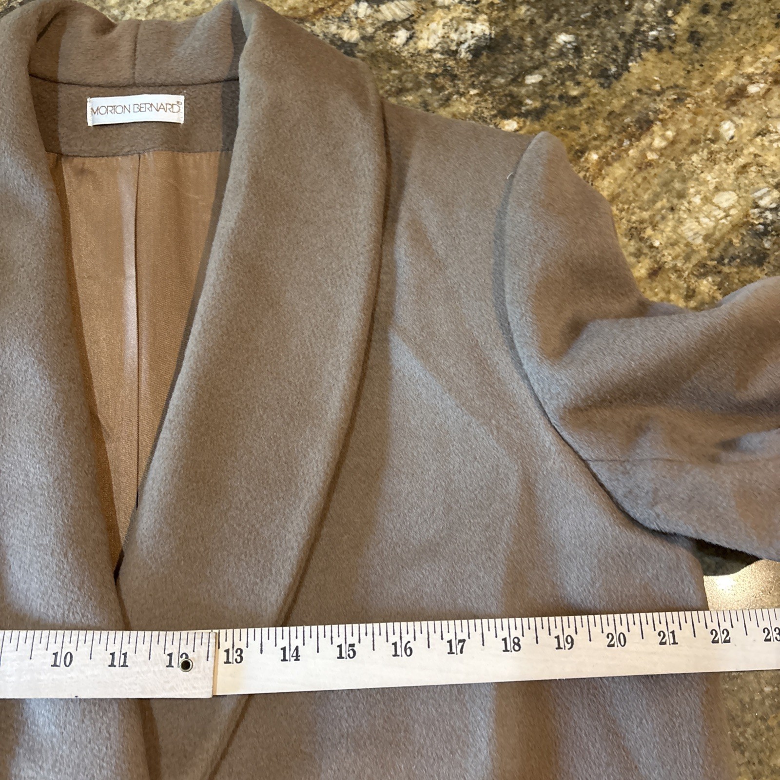 VTG Harve Morton Bernard Long Wool Heavy Shawl Collar Women Coat USA Brown NWT