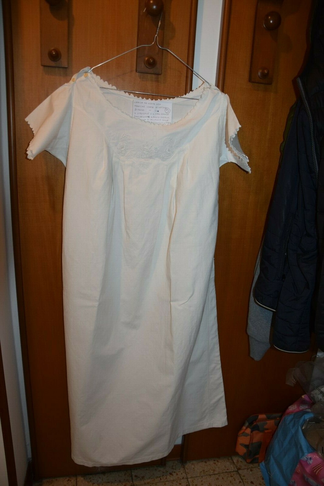 Cotton Embroidered Nightgown Cotton Nightgown Chemise de Nuit B15 (5) °