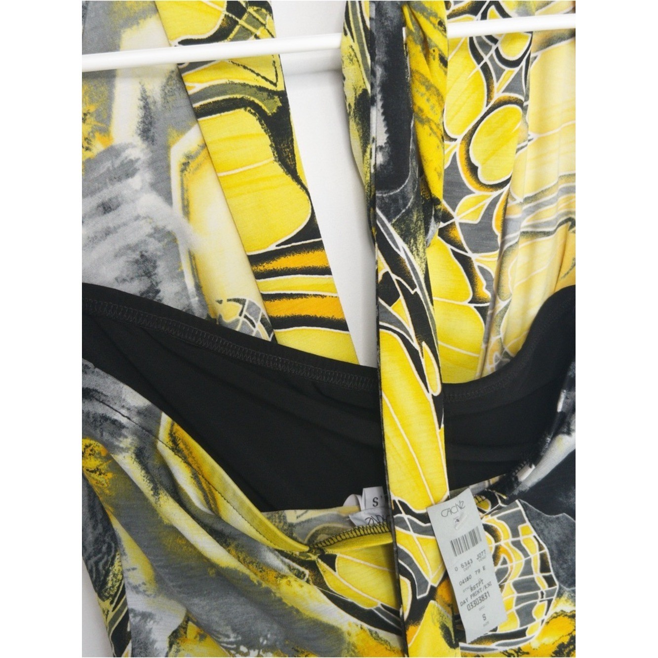 NWT Cache halter dress size S butterfly wing Yellow Black Vtg Y2k Deadstock $118