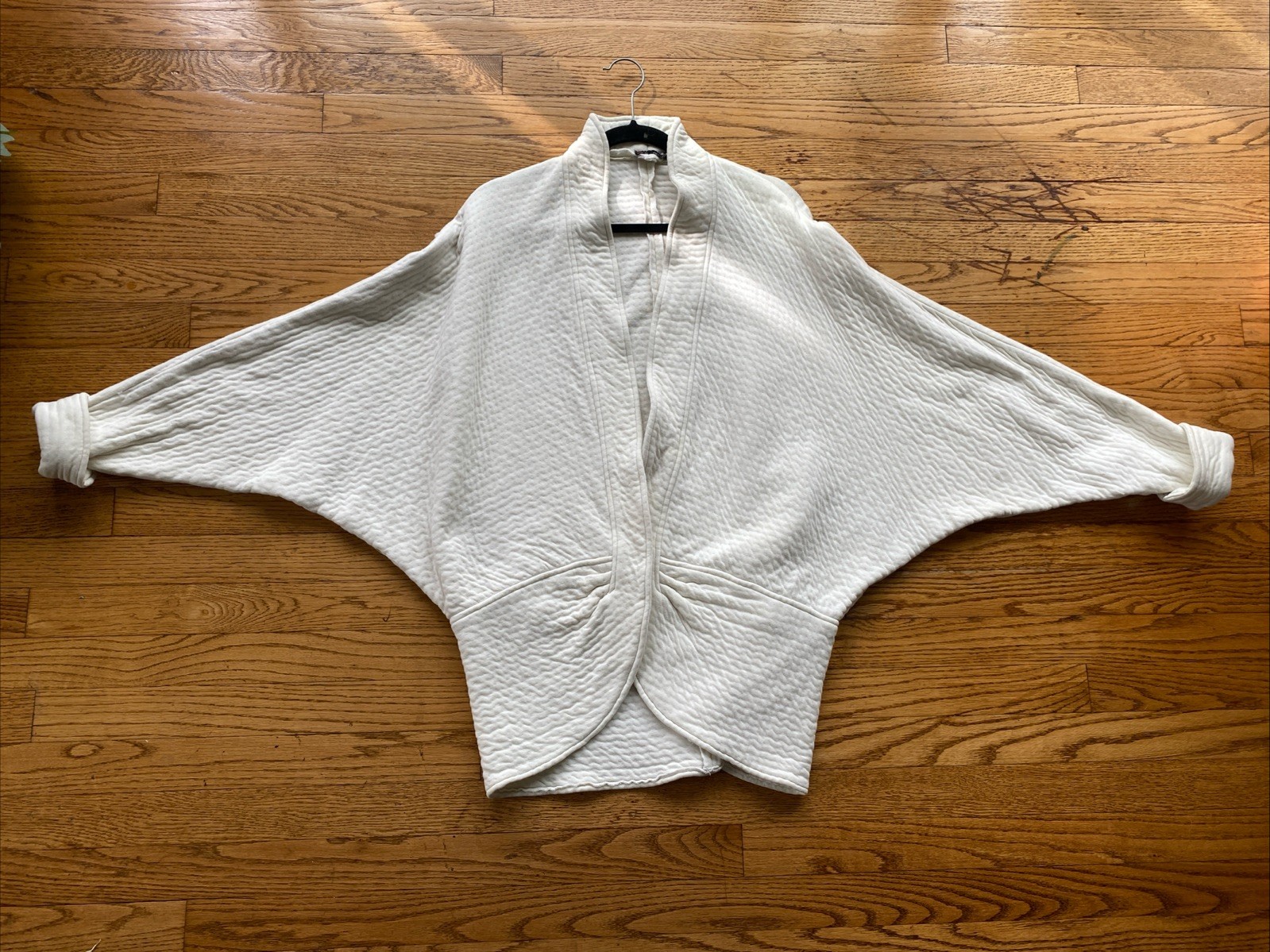 Vintage Fendi 365 Quilted Cream White Cocoon Batwing Dolman Sleeve Jacket