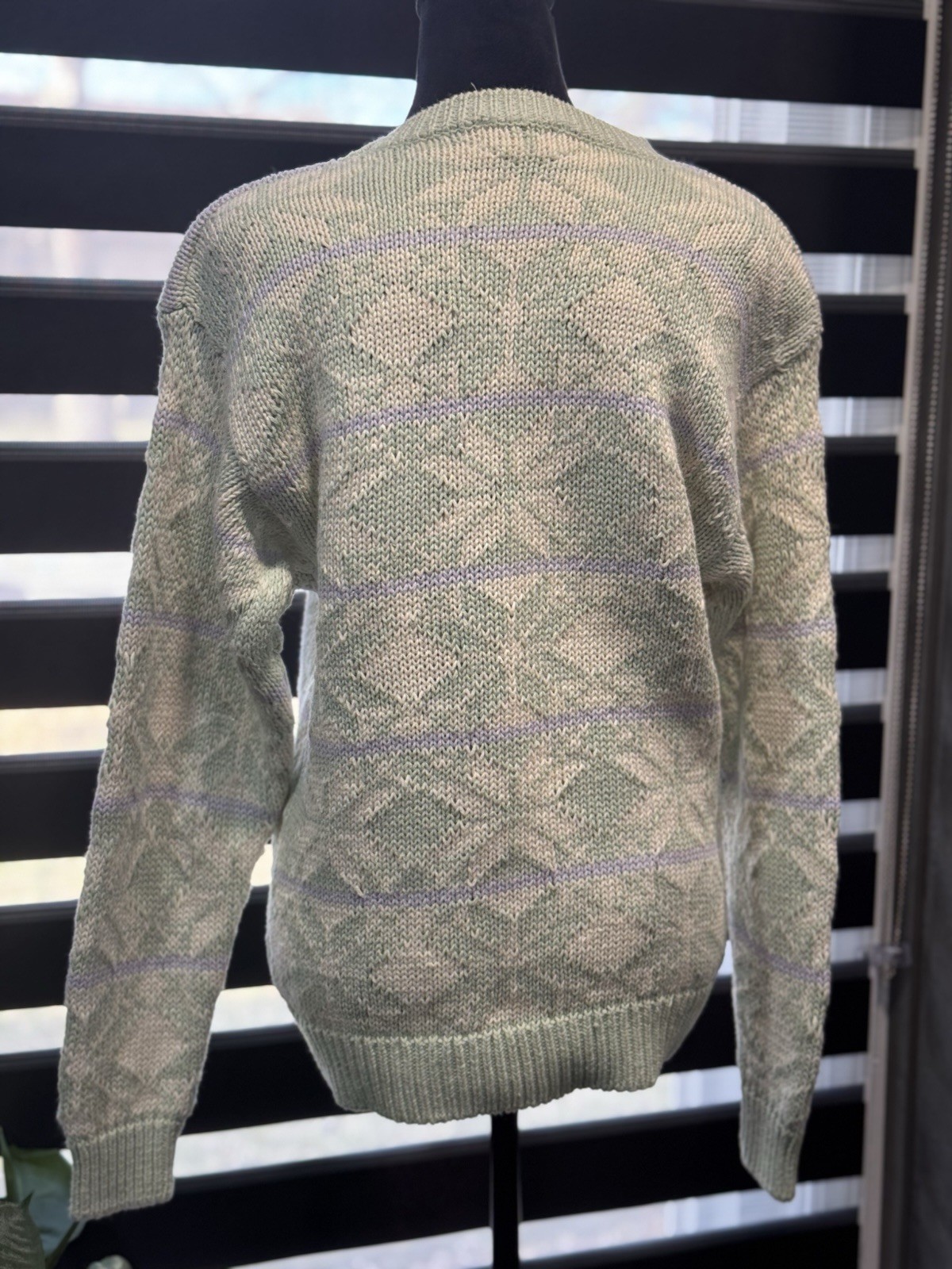 Boundary Waters Vintage 80s Knit Sweater Women’s Size Small Green Shoulder Pads