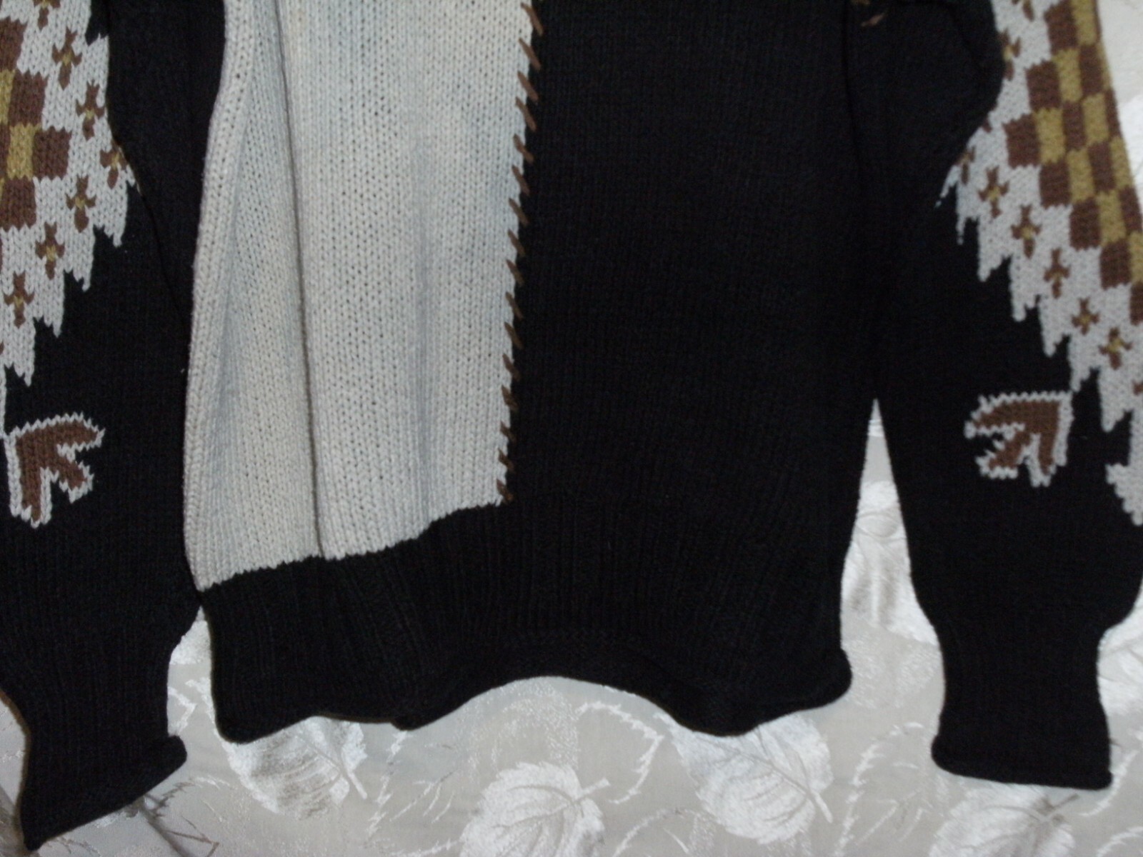 BASCO VINTAGE HAND KNIT SWEATER PULL OVER 58% SILK 42% COTTON BROWN TONES