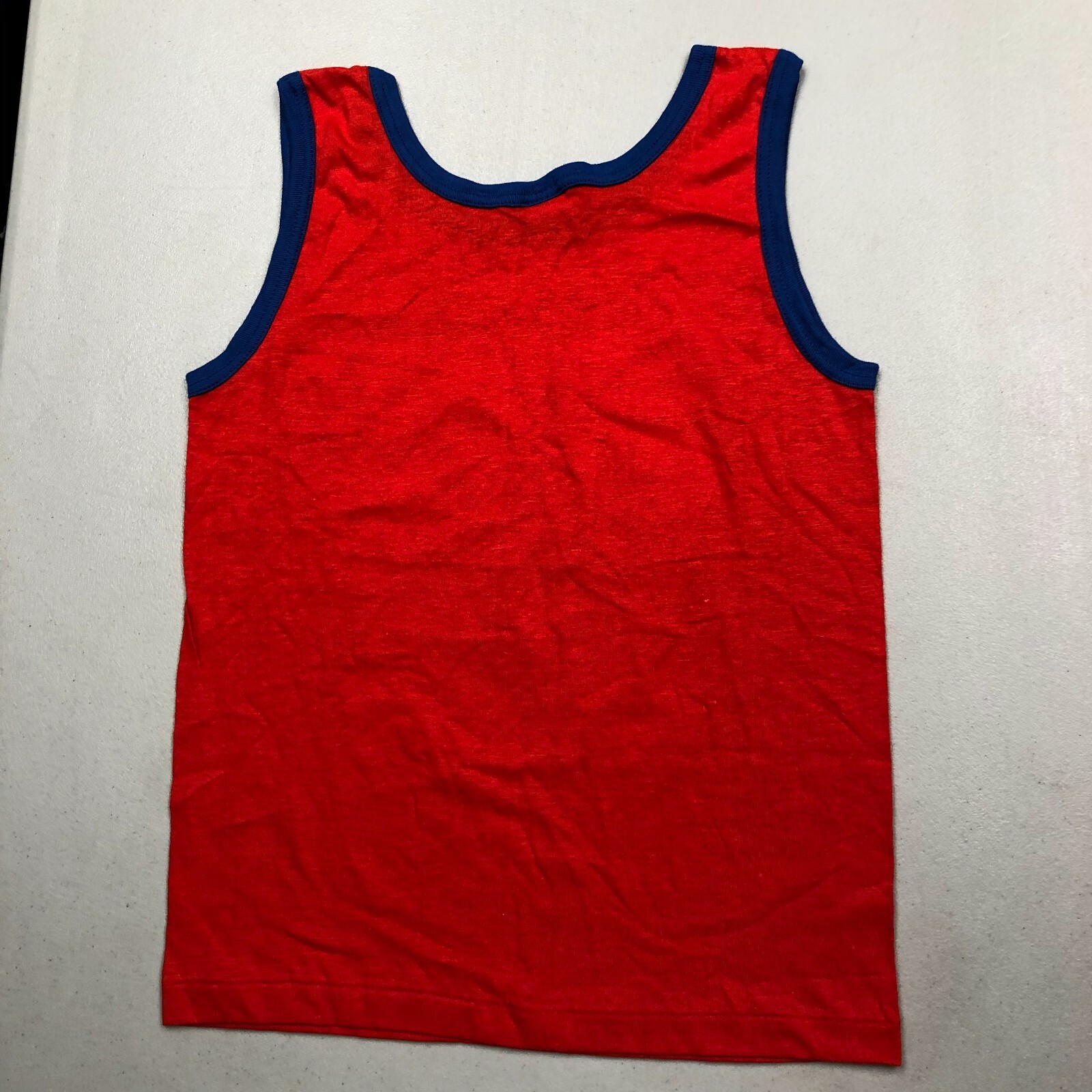 Vintage 80s 1980s Roach Iron-On Tank Top Rock N Roll 50/50 Large Red Shirt Vtg