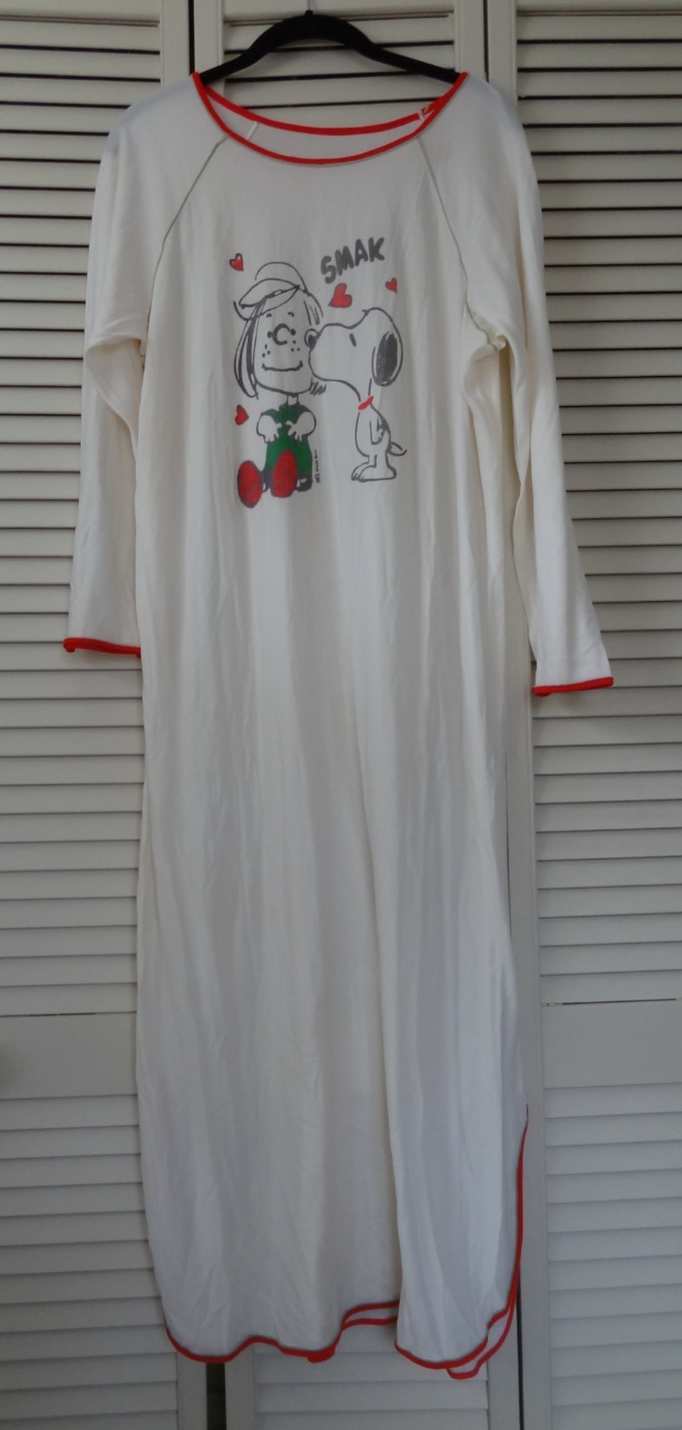 Sears 38-40 VTG Nightgown Night Shirt Snoopy Peppermint Patty Thin 60s 70s 72101