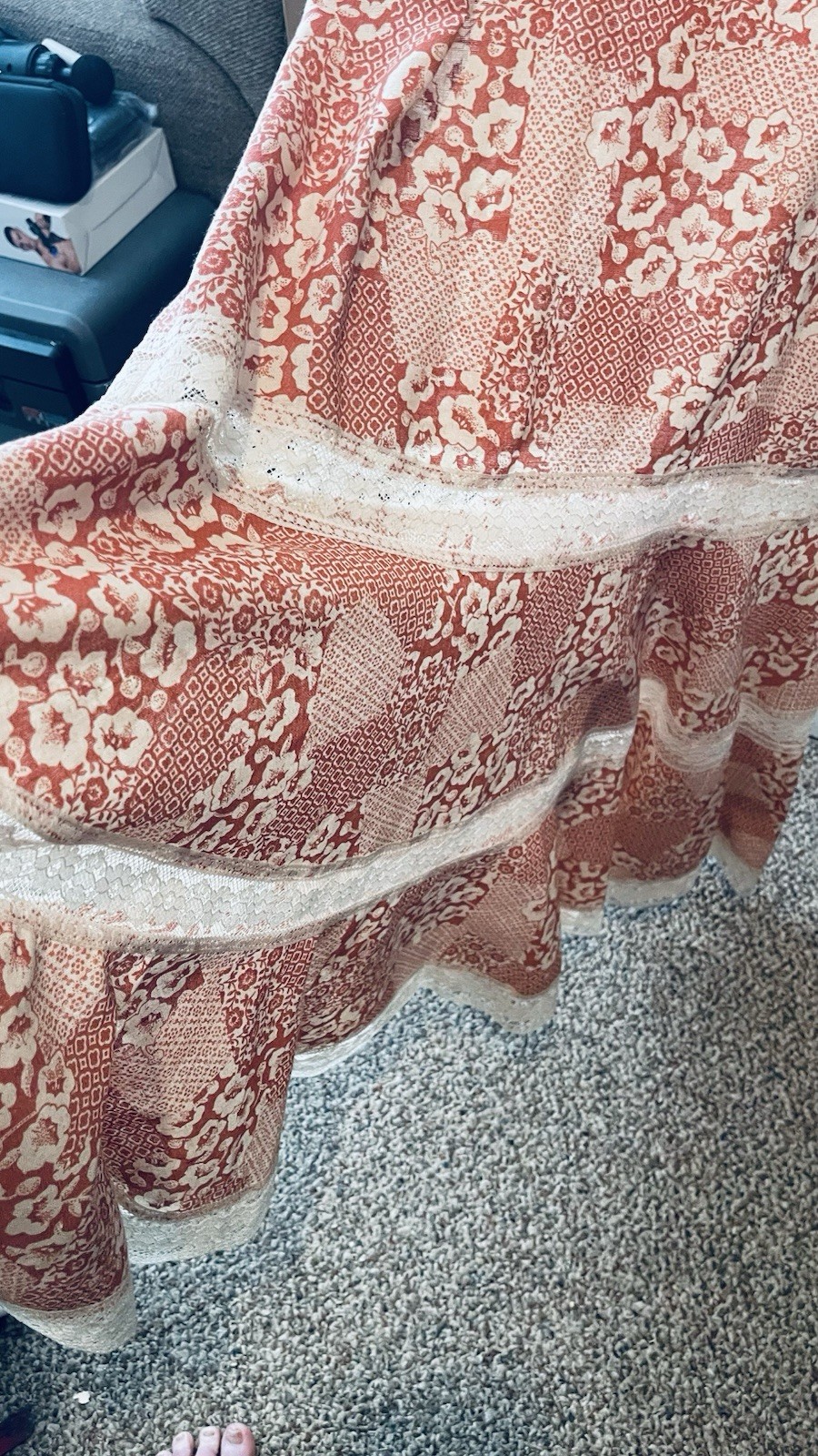 VTG 1970s SABA OF CALIFORNIA SIZE 8 S BOHO HIPPIE PROM DRESS 2 PC Cottagecore