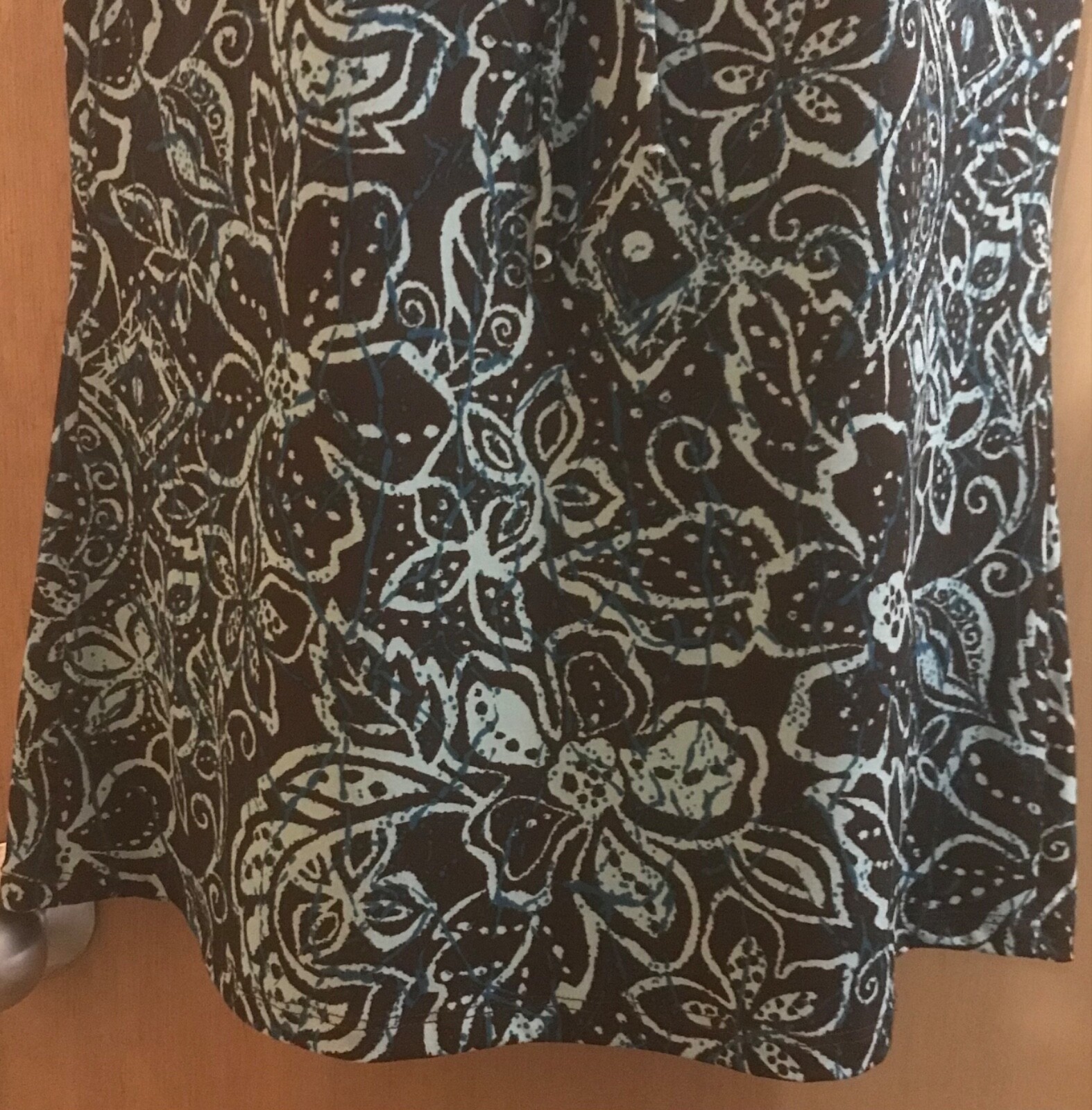 Vintage Carol Rose Brown and Teal Floral Milkmaid Top Y2k Whimsigoth Fairy