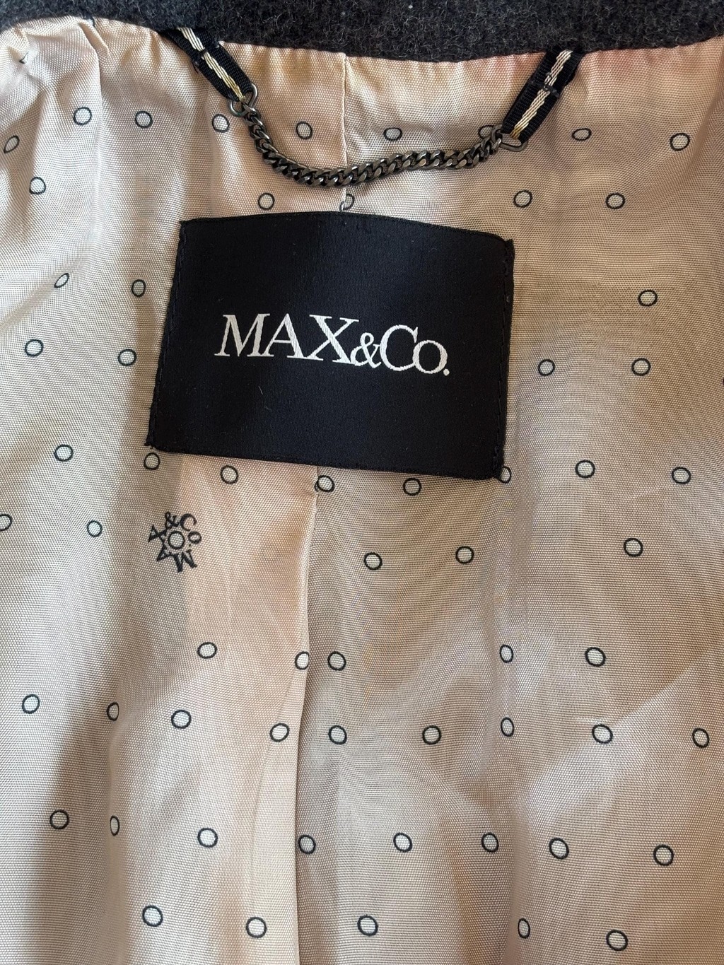 Vintage MAX&Co. Gray Wool Coat Women US 2 IT 38 Double Breasted Fit Flare Design