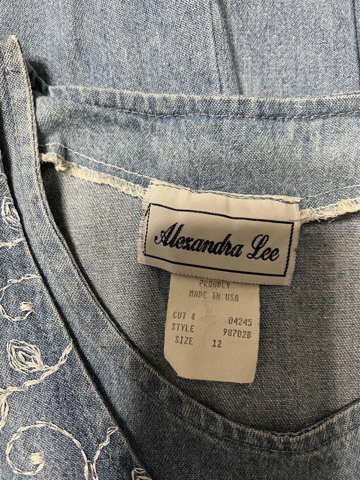 Alexandra Lee Vintage Maxi Denim Dress Womens sz 12
