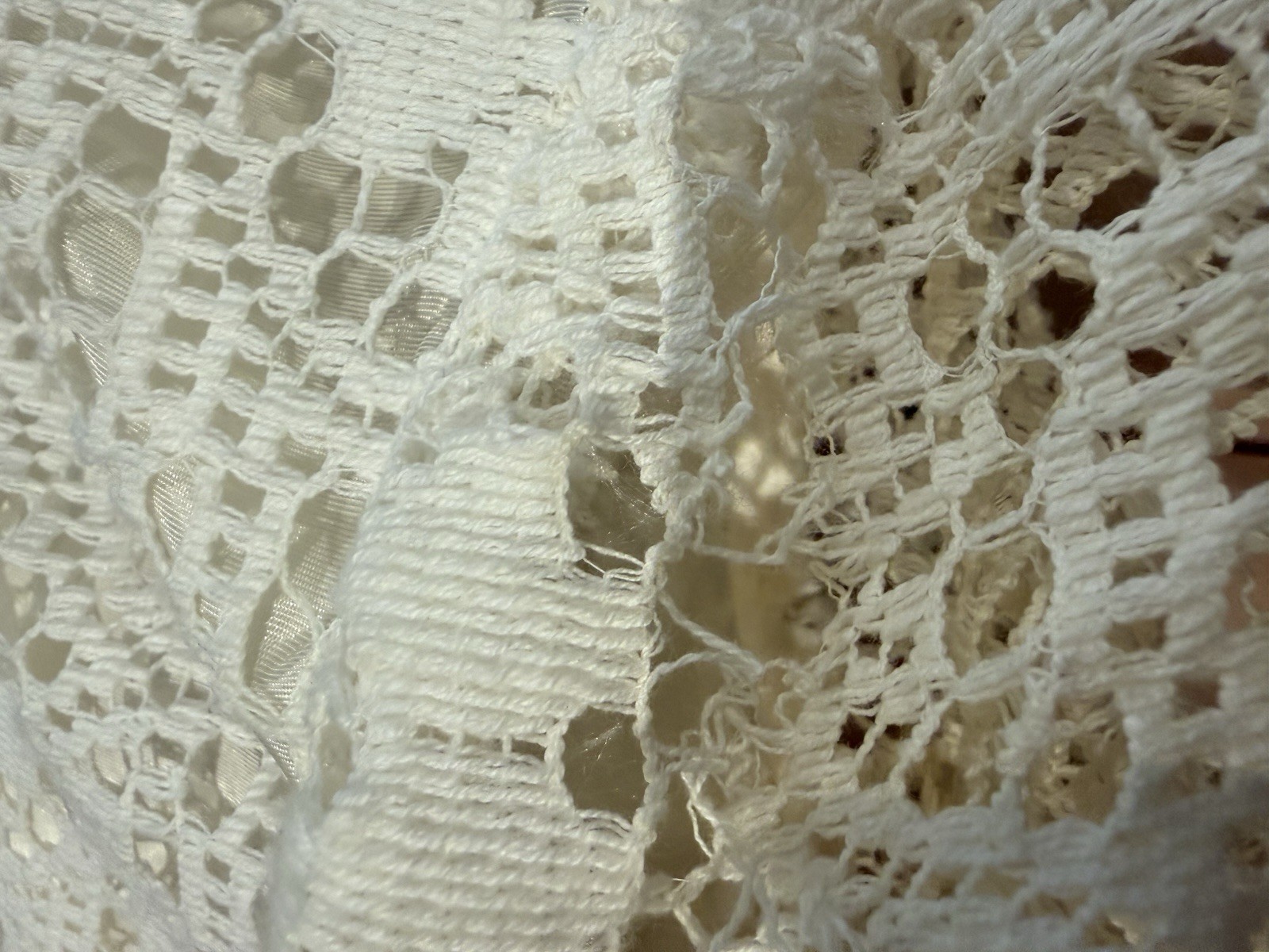 Vintage Vicky Vaughn Junior 1970s White Lace Long Sleeve Dress