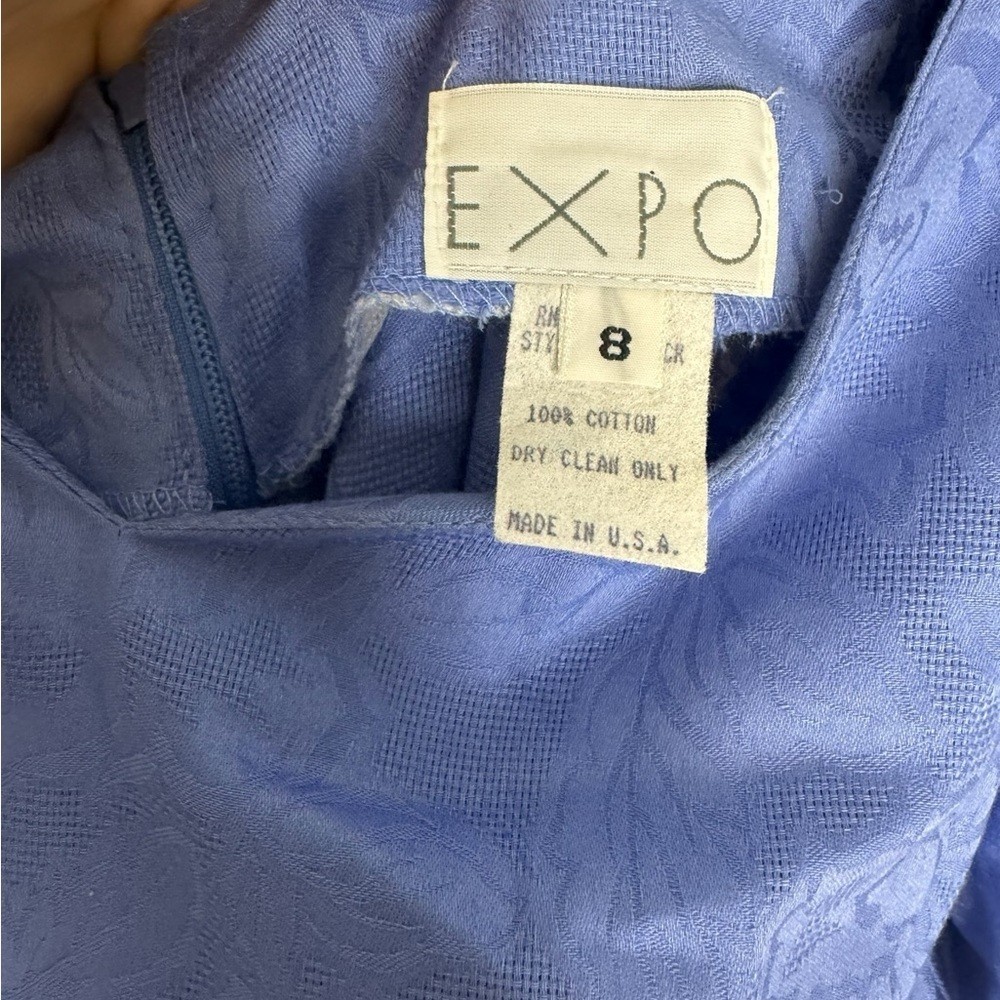 Vintage 80s Elegant Blue Dress by Expo