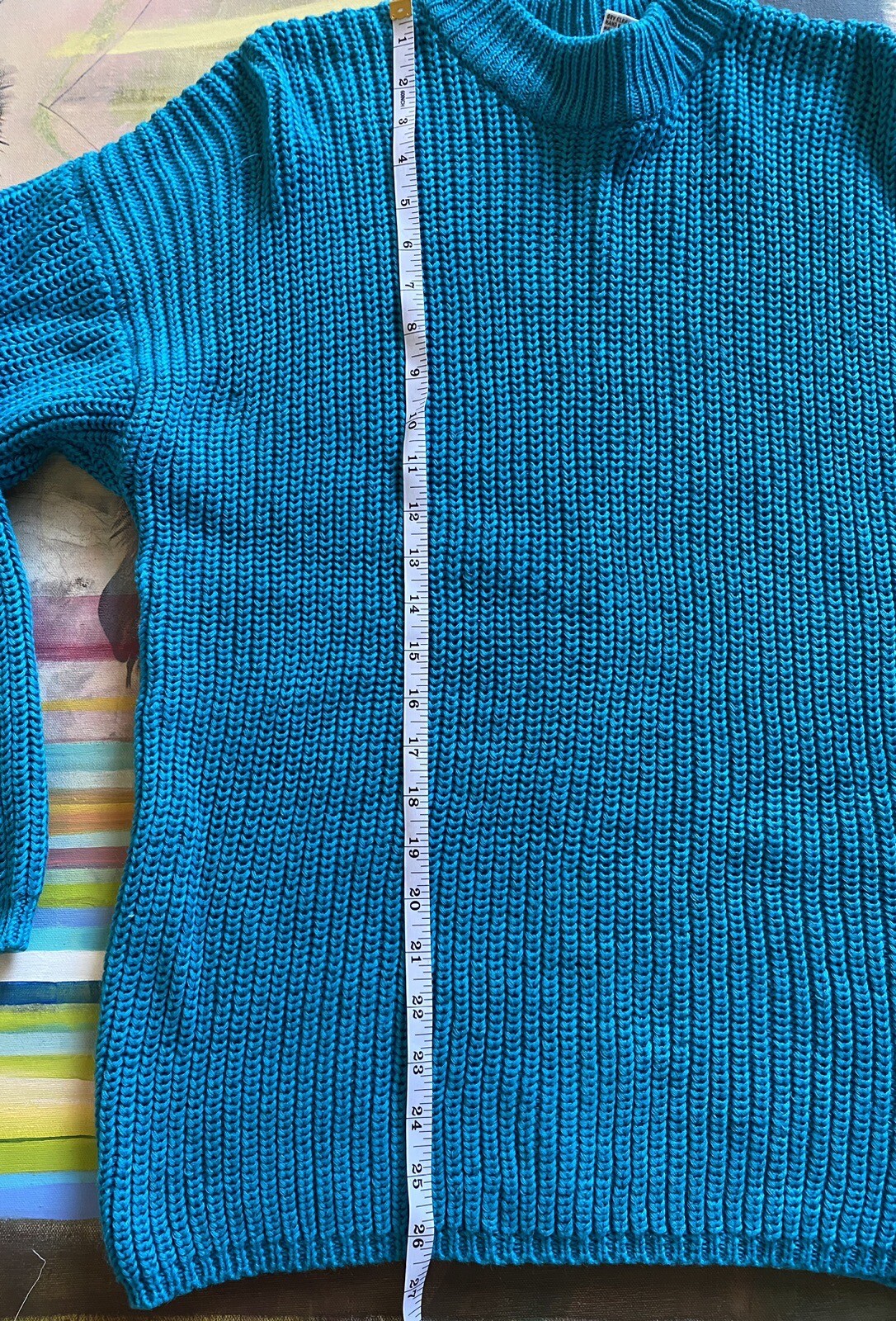 Vintage 1980’s Nordstrom Rafaella Blue Chunky Knit Oversized Sweater M