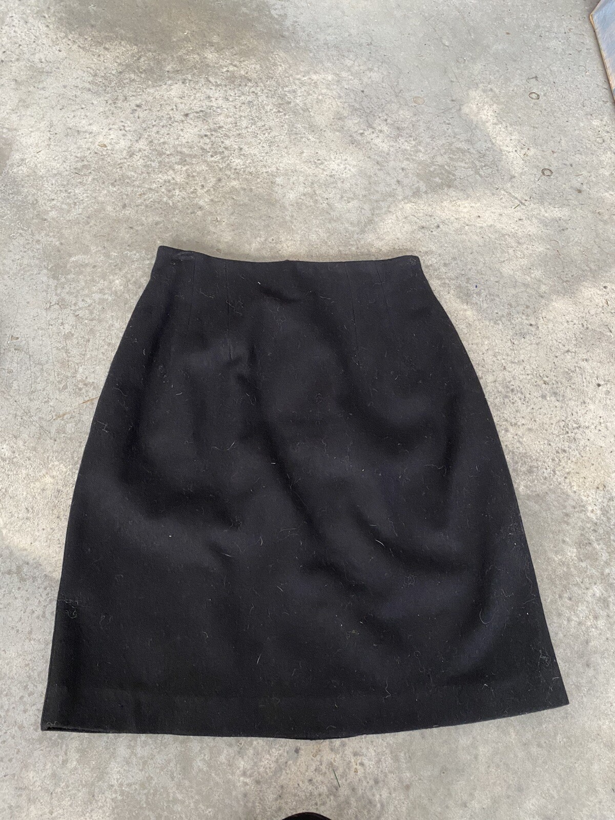 Vintage Savannah Black Skirt Wool Pencil Straight Size 10