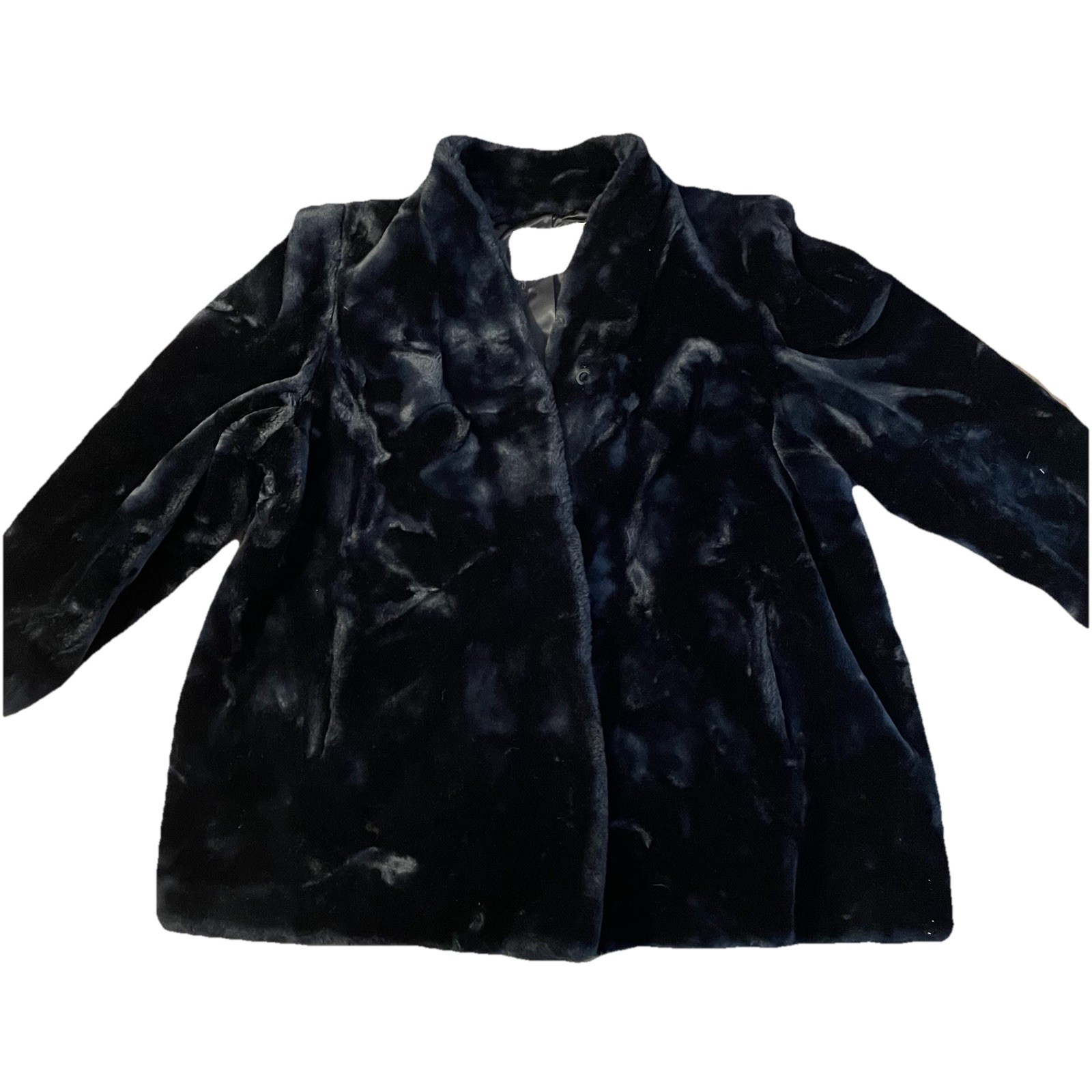 Vintage Intrigue By Glenoit Luxury Faux Black Fur Coat