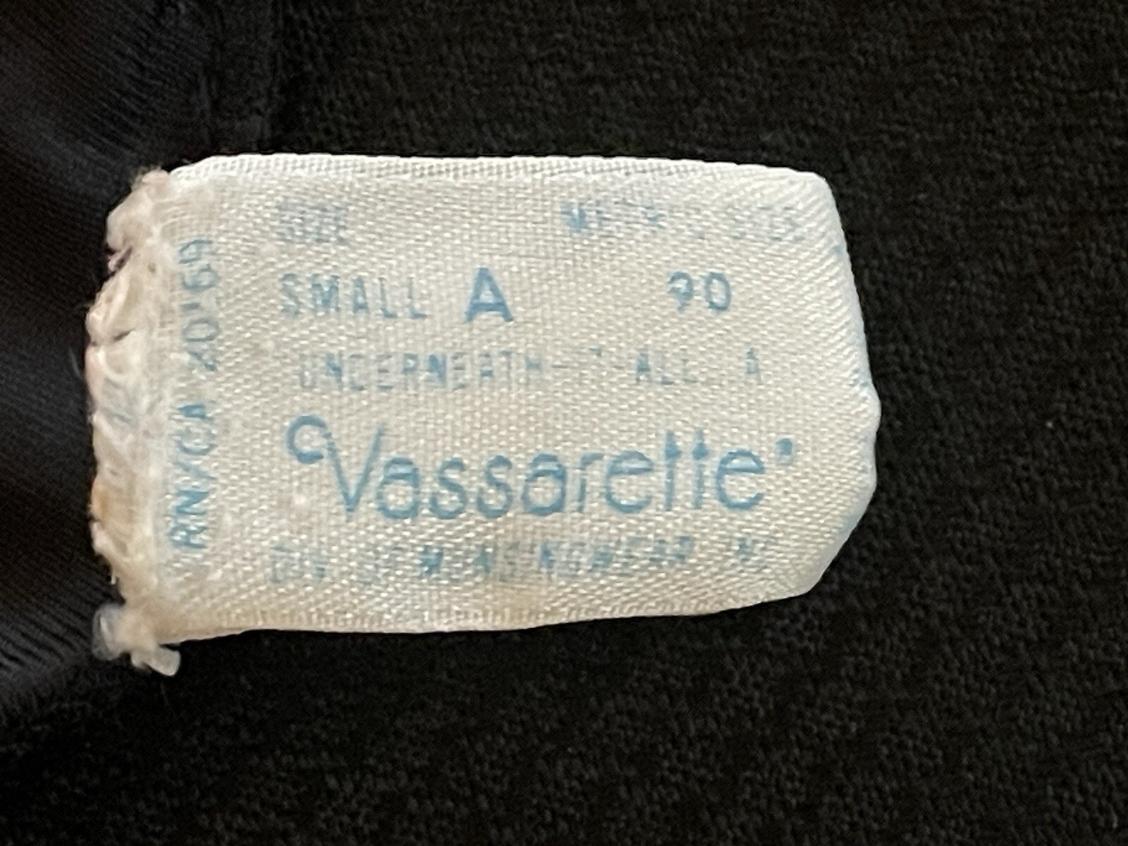 Vassarette Underneath It All Black Slip Small Elastic Waist & Front Side Slit