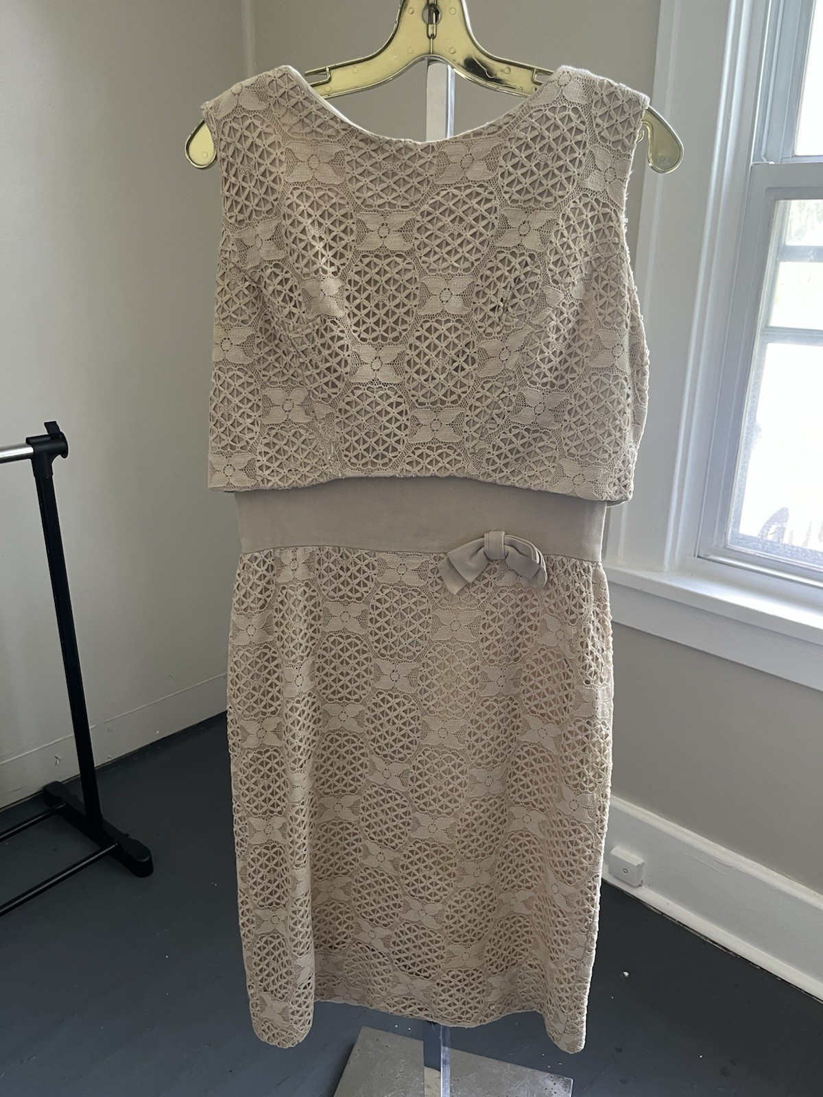 True Vintage 1950s Frederick’s Of Hollywood Lace Dress Bow Rare!