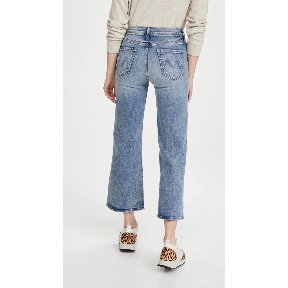 MOTHER The Tomcat Roller Ankle 27 Light Blue Jeans Wide Leg Crop
