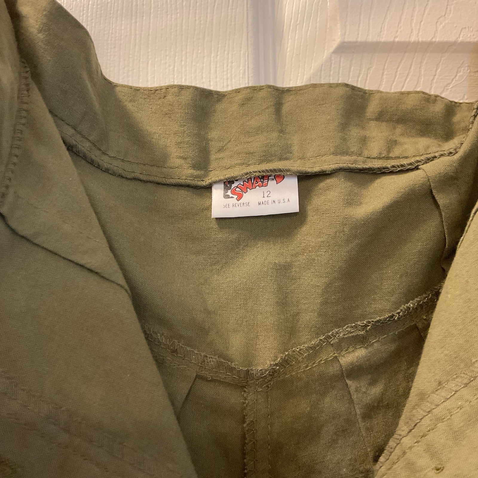 Vintage Clothing Swat A-line Pleated Skirt Army Green Size M
