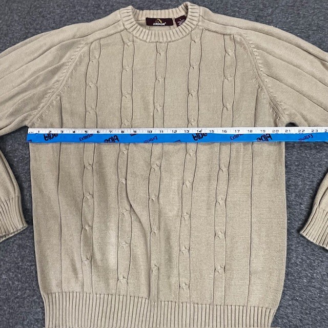Jordache Sweater Womens? Size Large Cable Knit Long Sleeve Pullover Tan