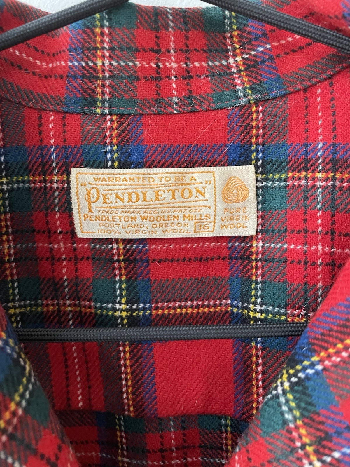 VTG 60s PENDLETON Jacket Shirt Shacket Women L 16 Wool 49er Red Tartan Plaid