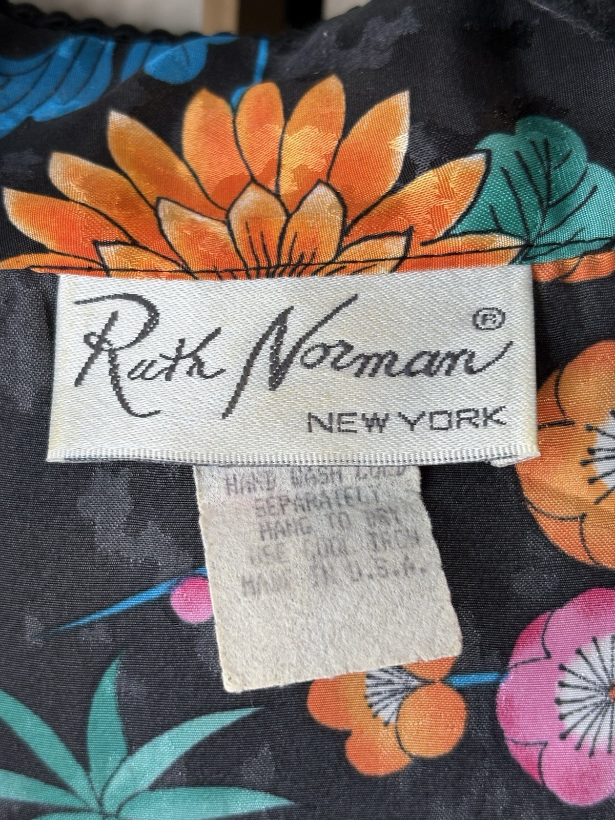 Vintage Ruth Norman New York Zipper Up In Front Kaftan Dress Robe Kimono Sz M