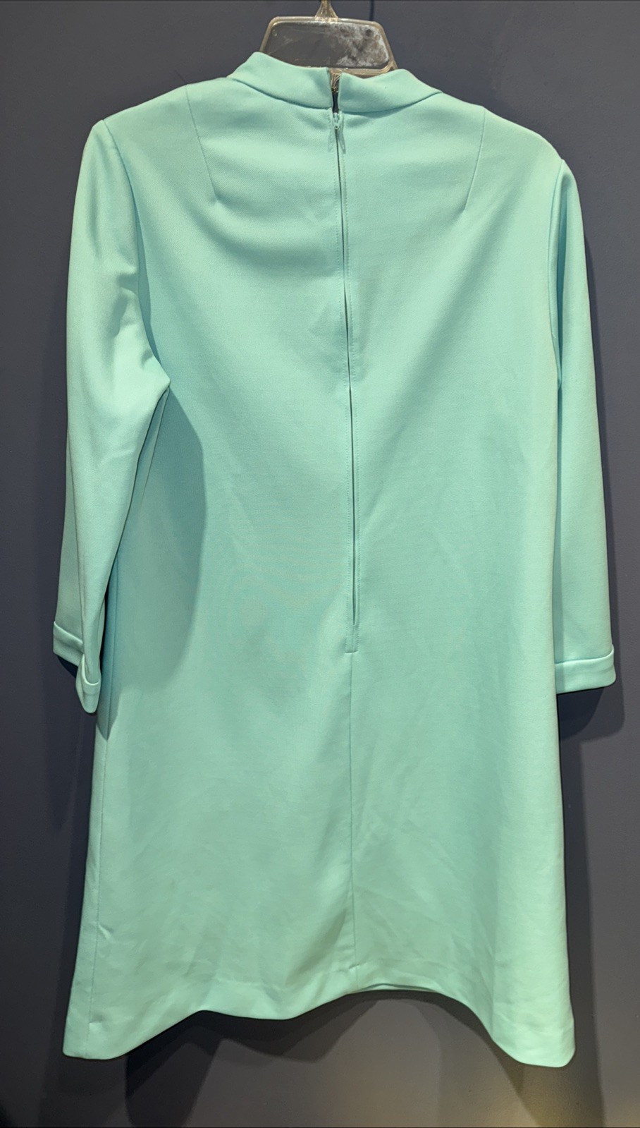 Womens Large Xl Polyester Day Dress 1950’s Leslie Pomer Blue Scarf Ismarelda Zip