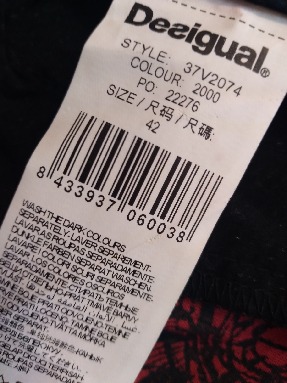 Vintage Desigual Dress Black Red Cotton Ruffle Hem Gothic Art Graffiti India