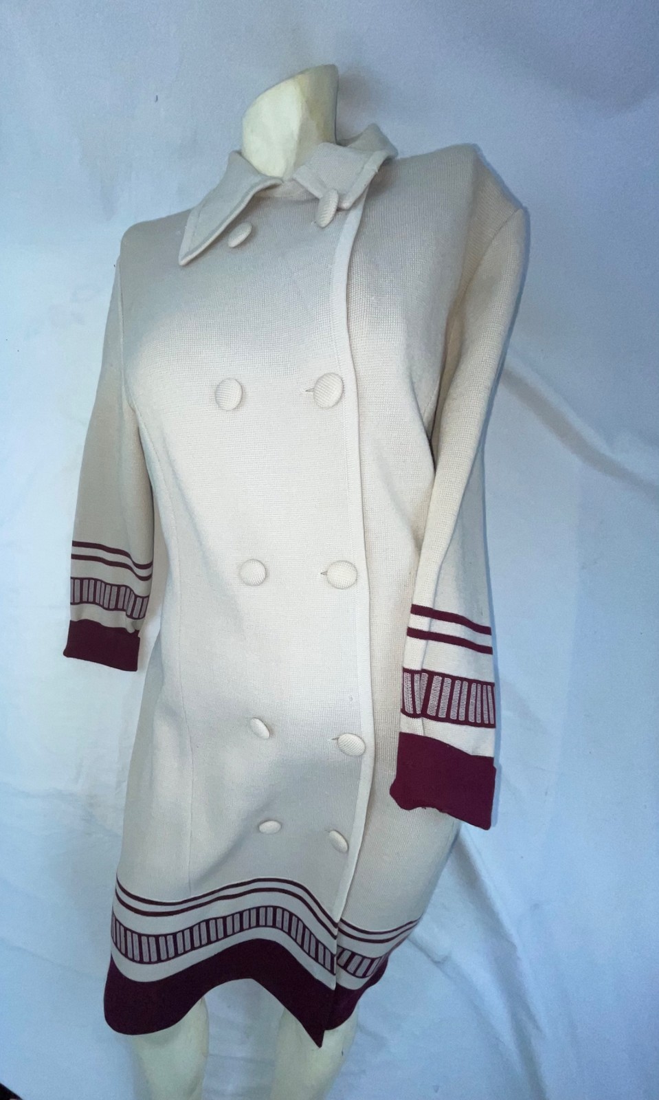 VTG 20S STYLE 60S WOMENS S ART DECO RETRO FLAPPER WOOL LONG DRESS COAT JACKET