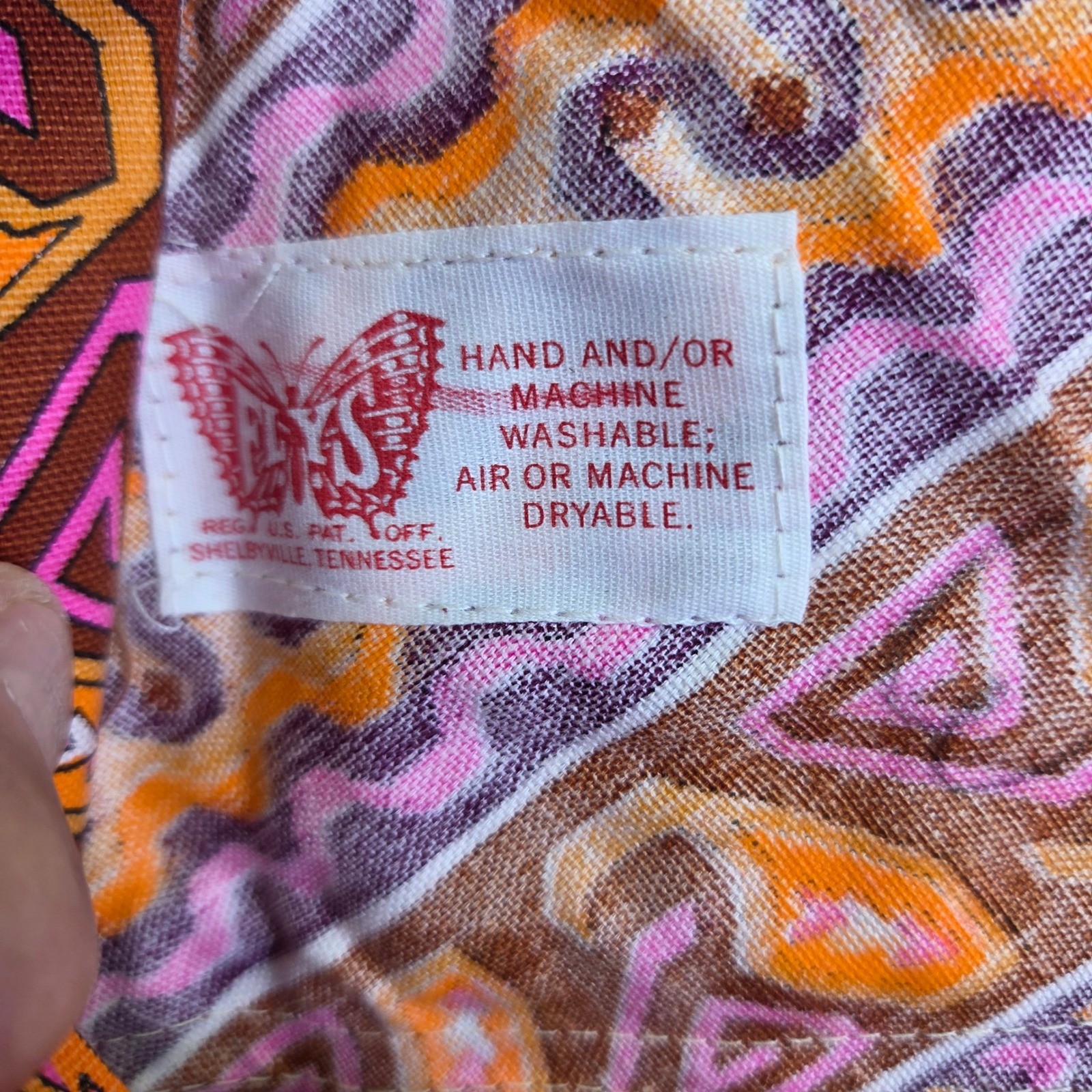 Vintage Fly Mfg Co Geometric Print Cotton Overalls Orange Pink Purple Size 12