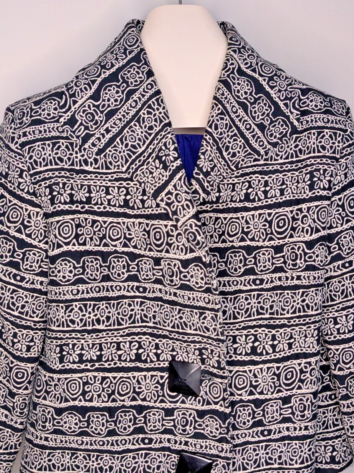 Vintage Painted Pony Medium Western Rodeo Cropped Black White Jacket Blazer